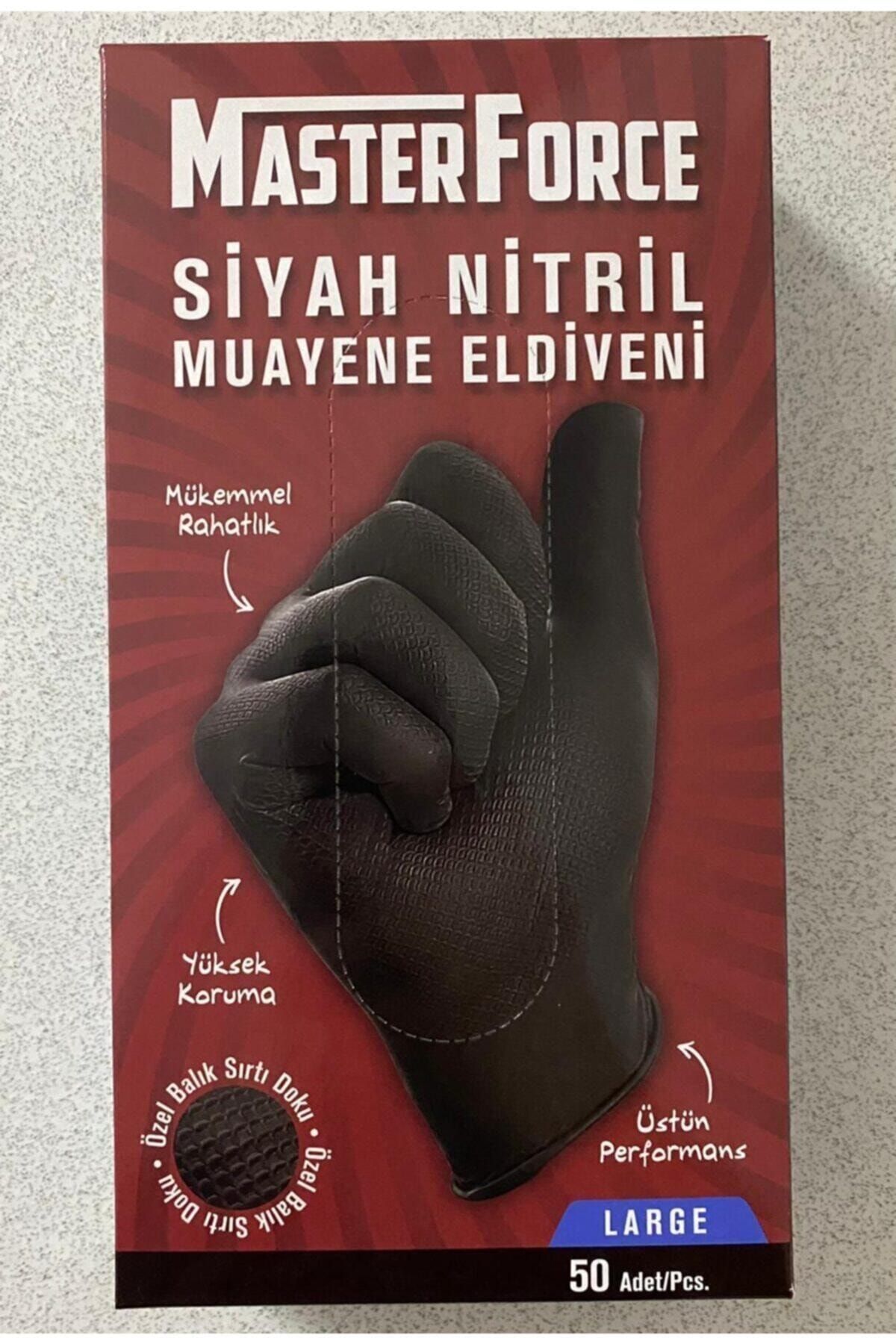 masterforce master force nitril pudrasiz kalin siyah eldiven large 50 li fiyati yorumlari trendyol