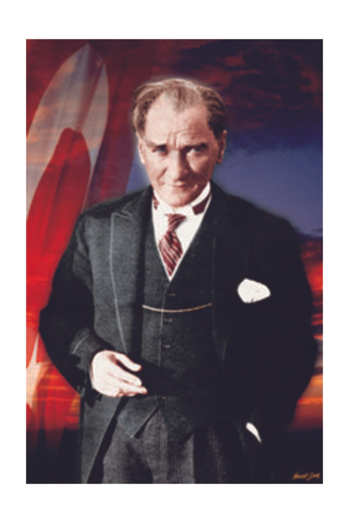bayrakal Atatürk Resmi Raşel Kumaş 300x450cm.