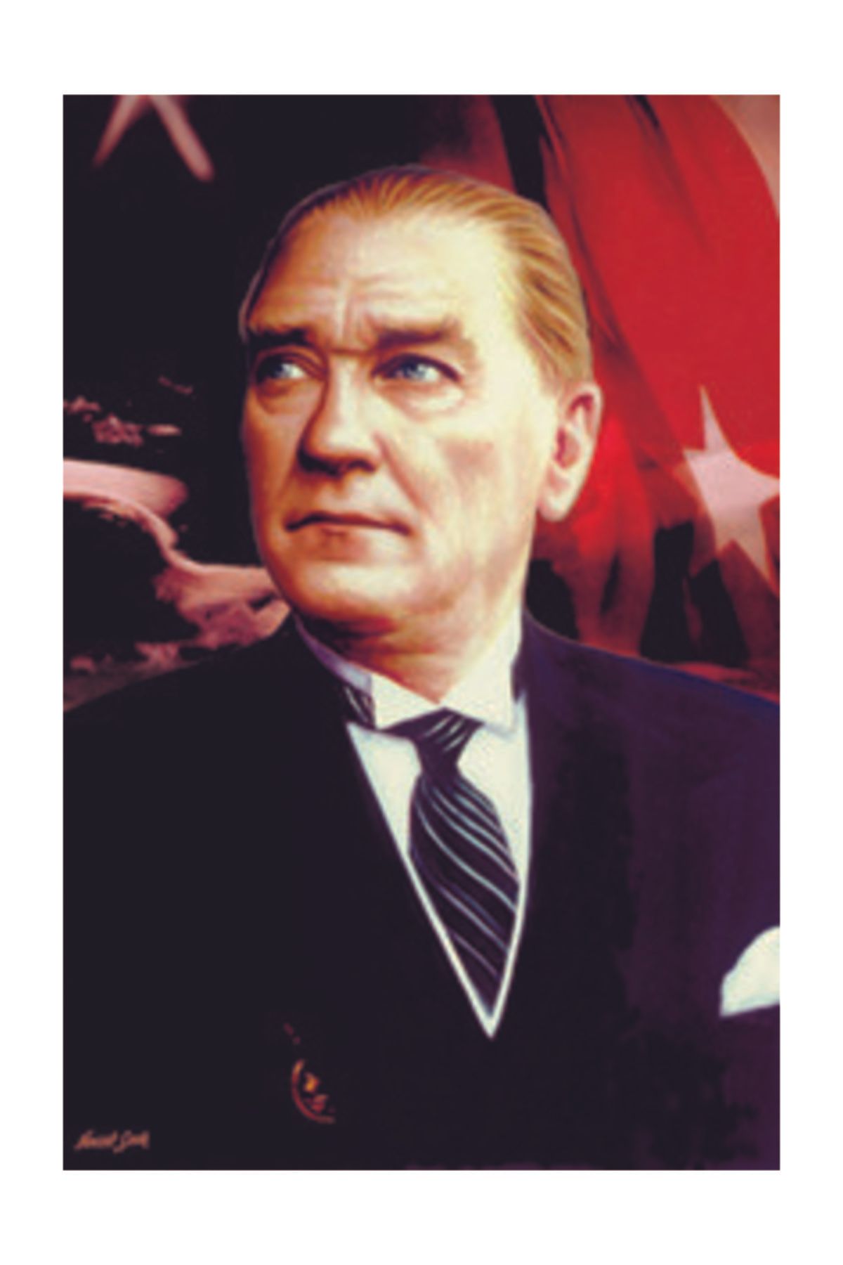 bayrakal Atatürk Resmi Raşel Kumaş 400x600cm.