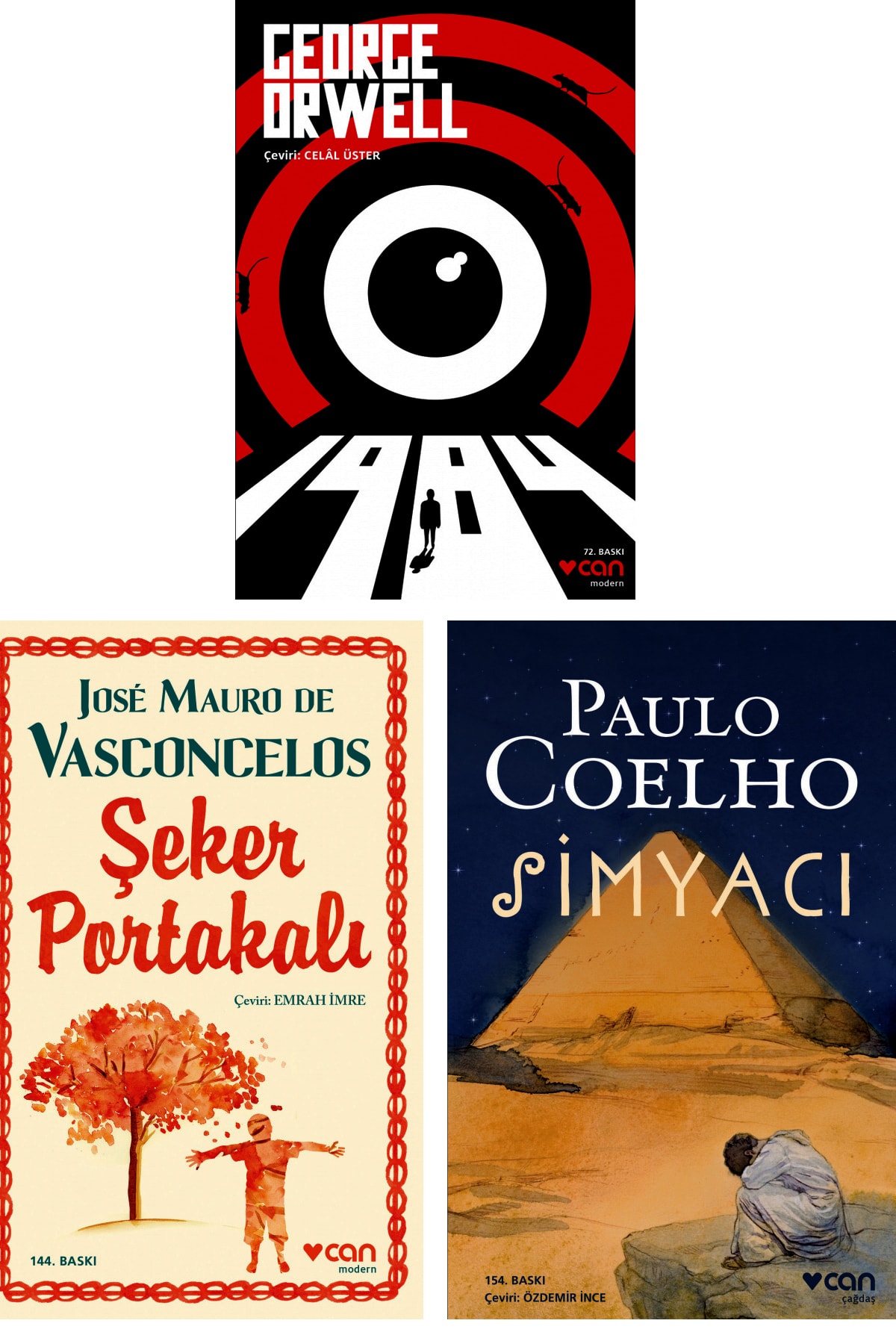 Can Yayınları Şeker Portakalı + Simyacı Paulo Coelho + 1984 George Orwell