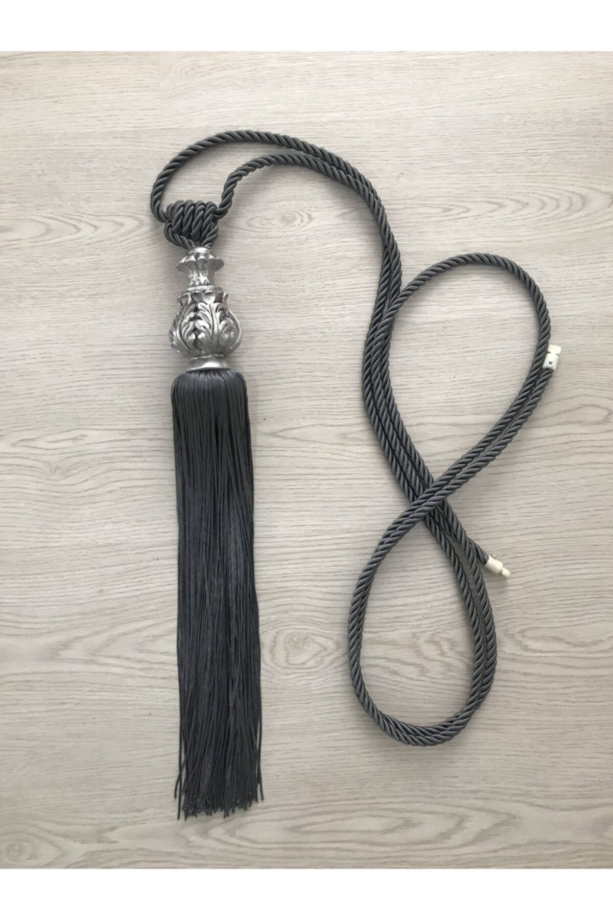 Turkuaz Perde Fon Perde Antrasit Tavan Bağlama Kolu- Varaklı Döküm Braçol