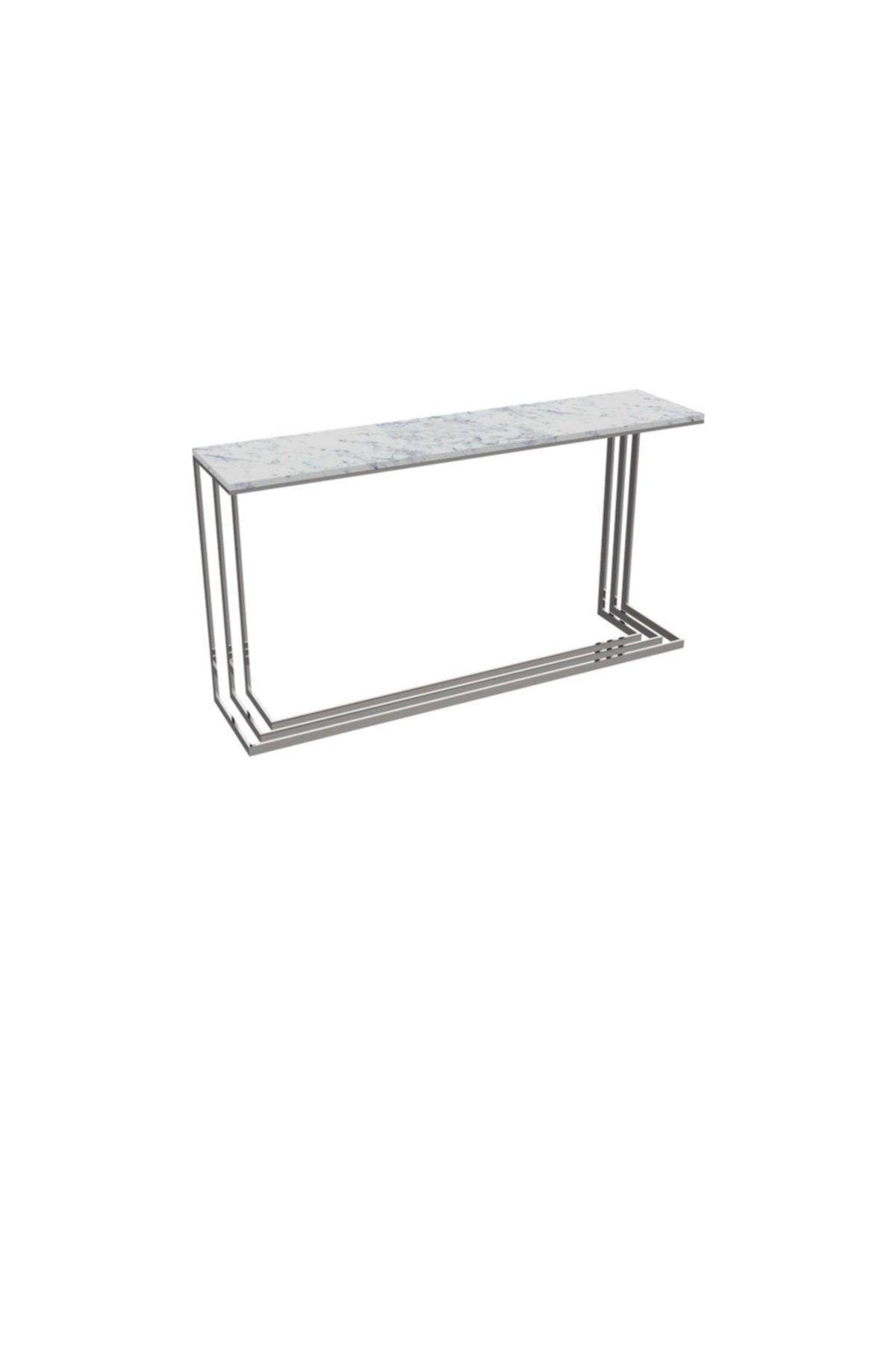 MAKSA Marta 150cm Carrara White Parlak Paslanmaz Konsol