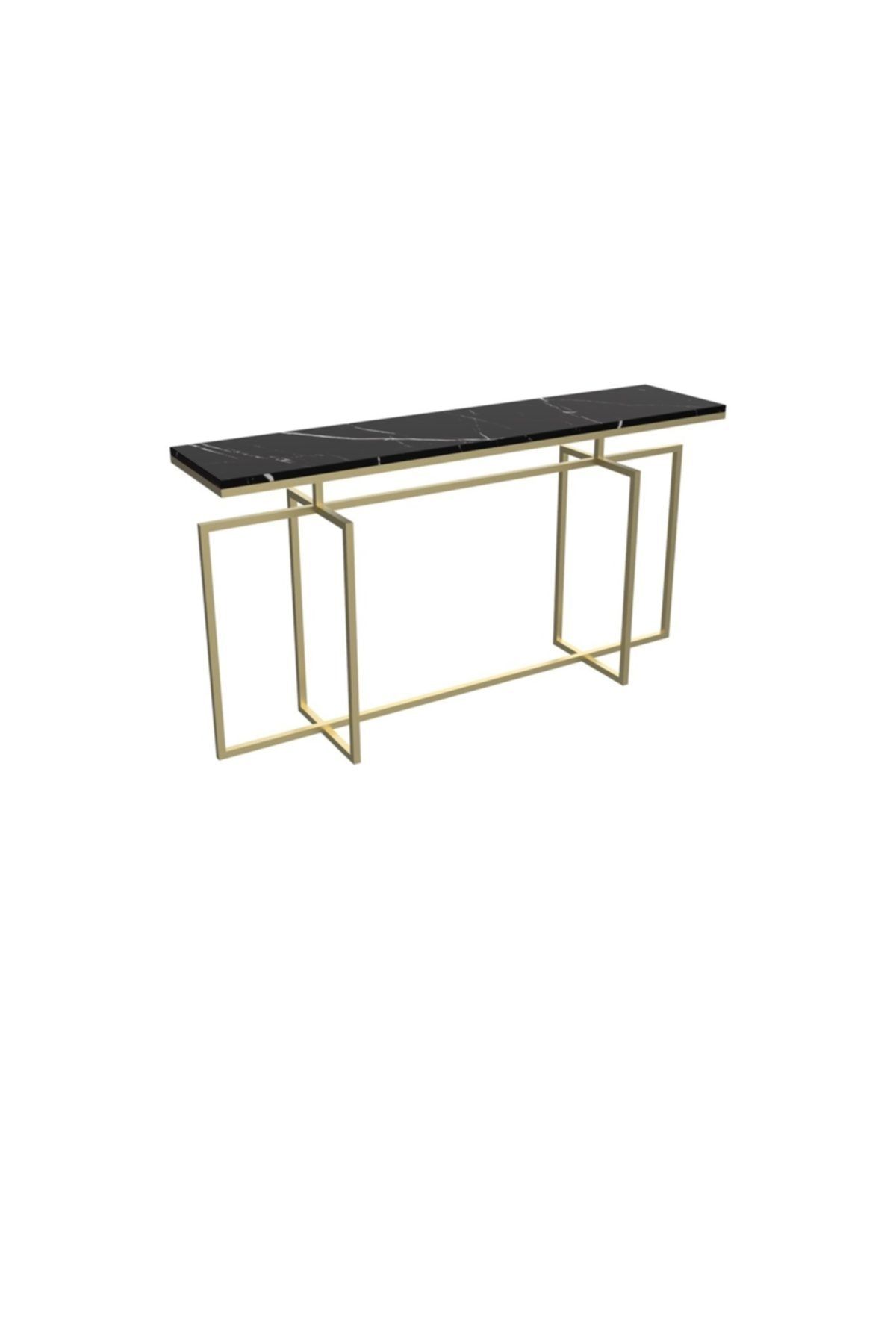 MAKSA Anji 150cm Alexandrette Black Satine Pirinç Konsol