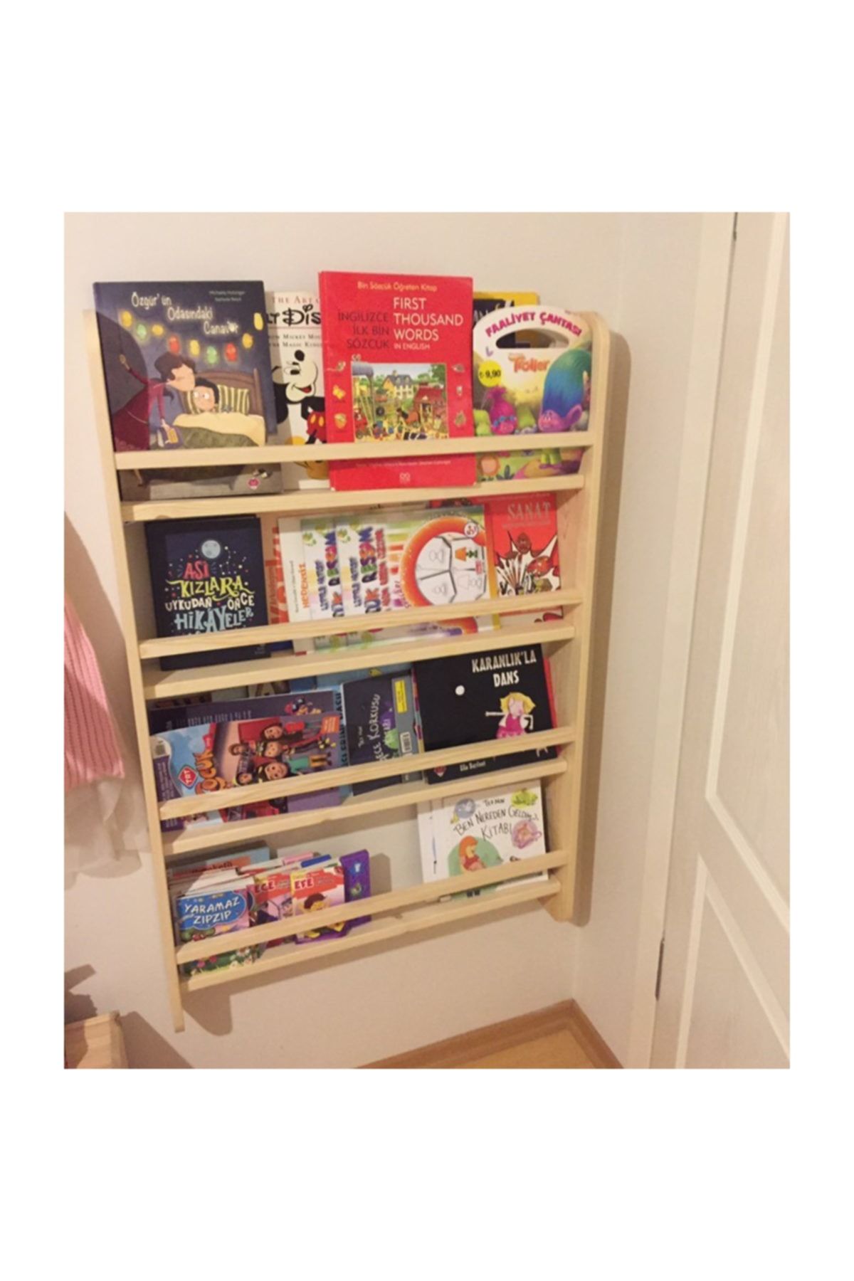 Katre Dizayn Dizayn Doğal Ahşap Montessori Eğitici Kitaplık