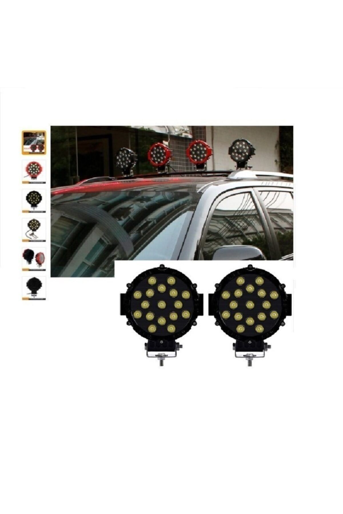 ünlütürkotoaksesuar Off Road Sis Lambası 16 Cm Yuvarlak 17 Led 1 Adet