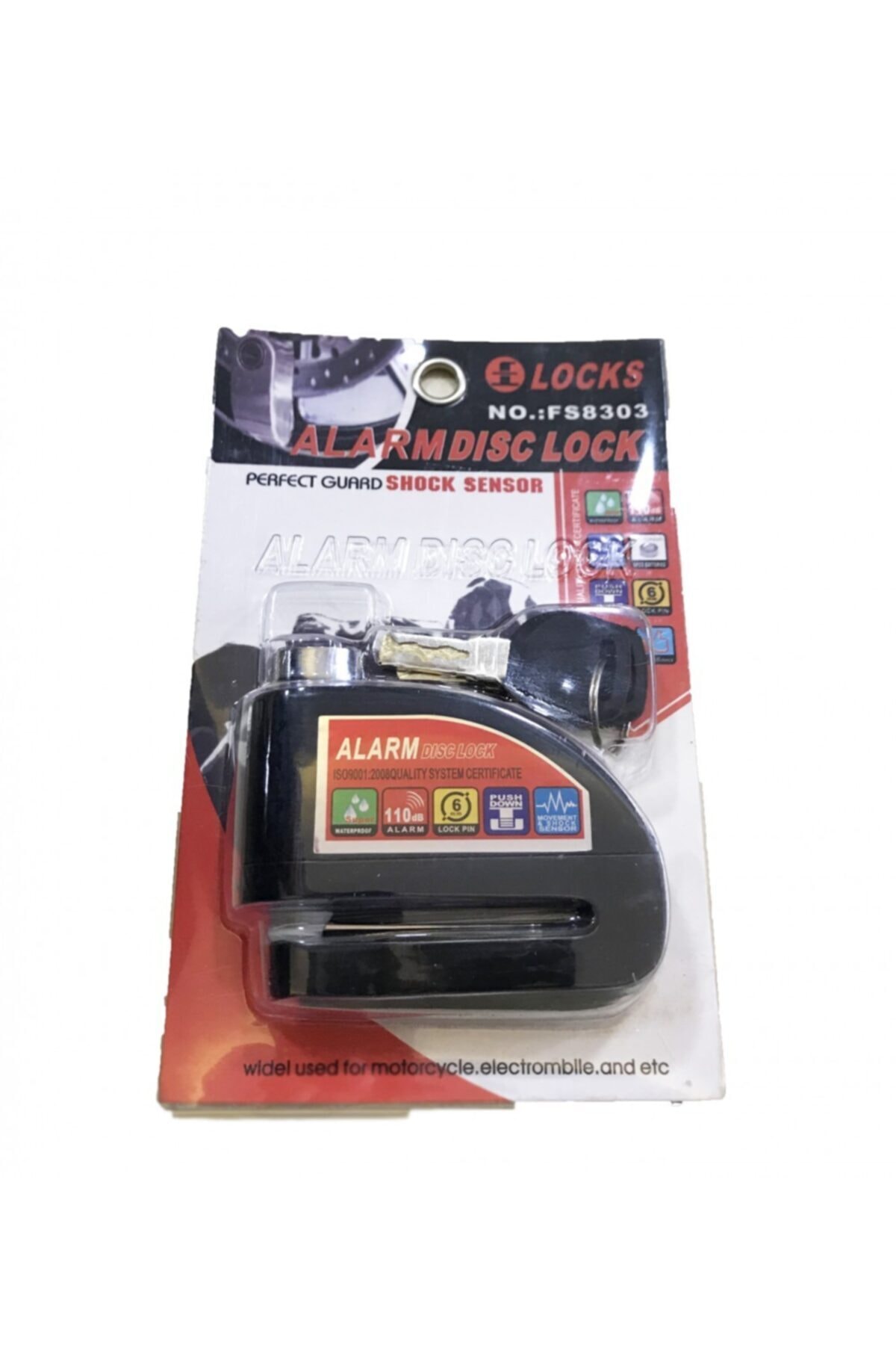 MOTOSPARTAN Dachuı Alarmlı Siyah Disk Kilidi Ms0203