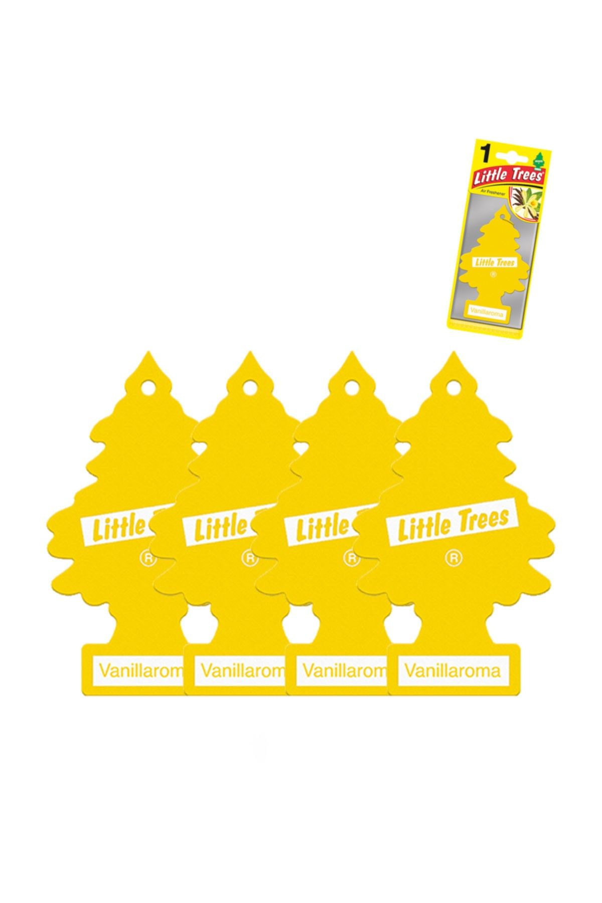 Car Freshner Little Trees Vanilya Vanillaroma Kağıt Koku 4 Adet Asma Oto Araba Kokusu