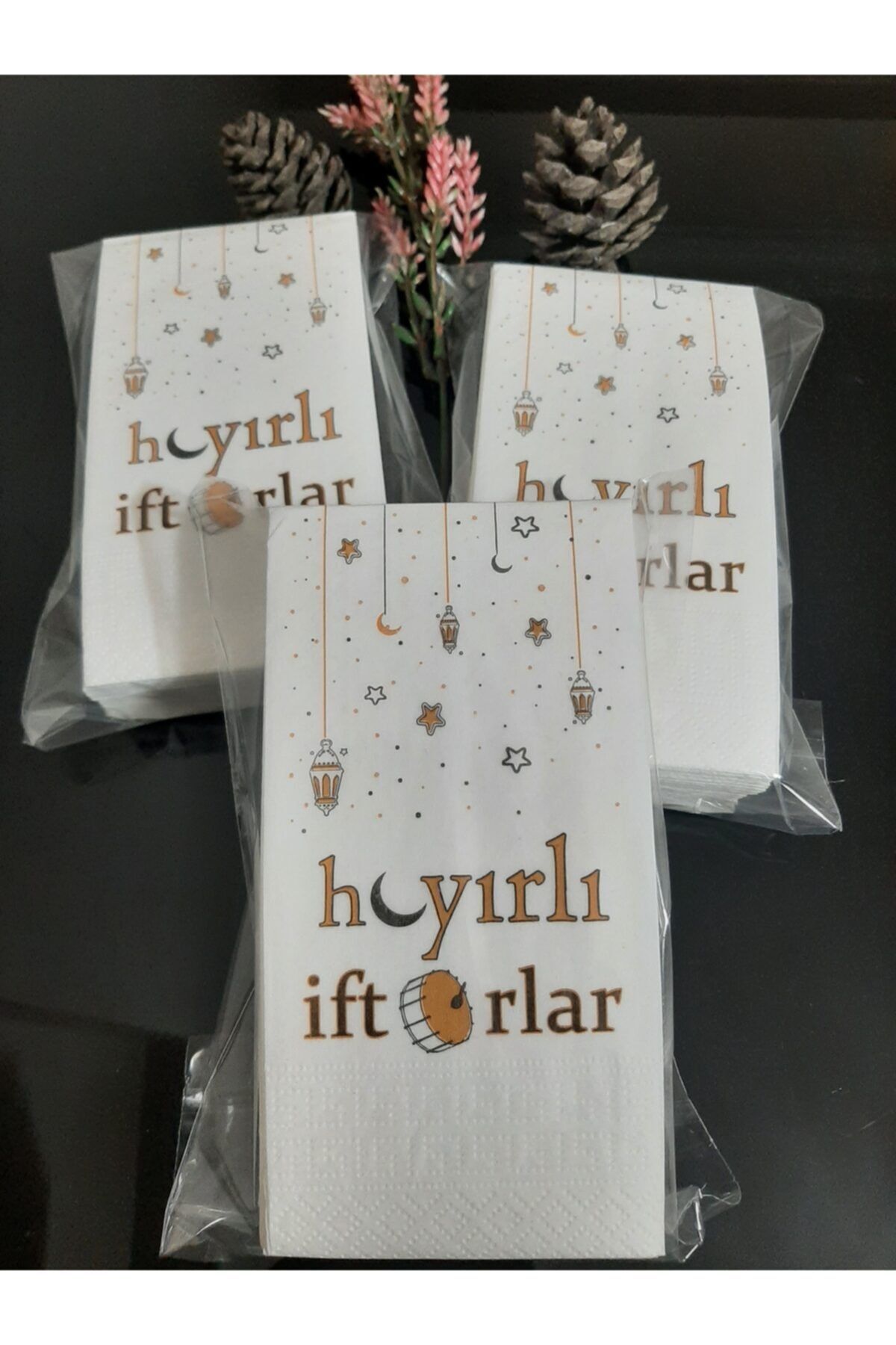 PeçeteAtölyesi 3 Paket Iftar Baskılı Peçete
