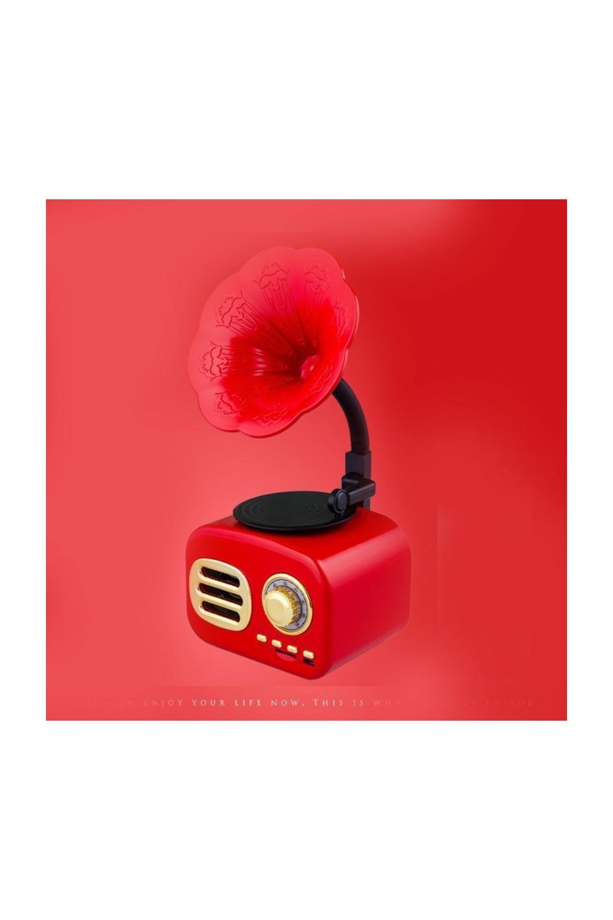 MAXCOM FT-05 RETRO Mini Kırmızı Gramafon Bluetooth Radio Hoporlör