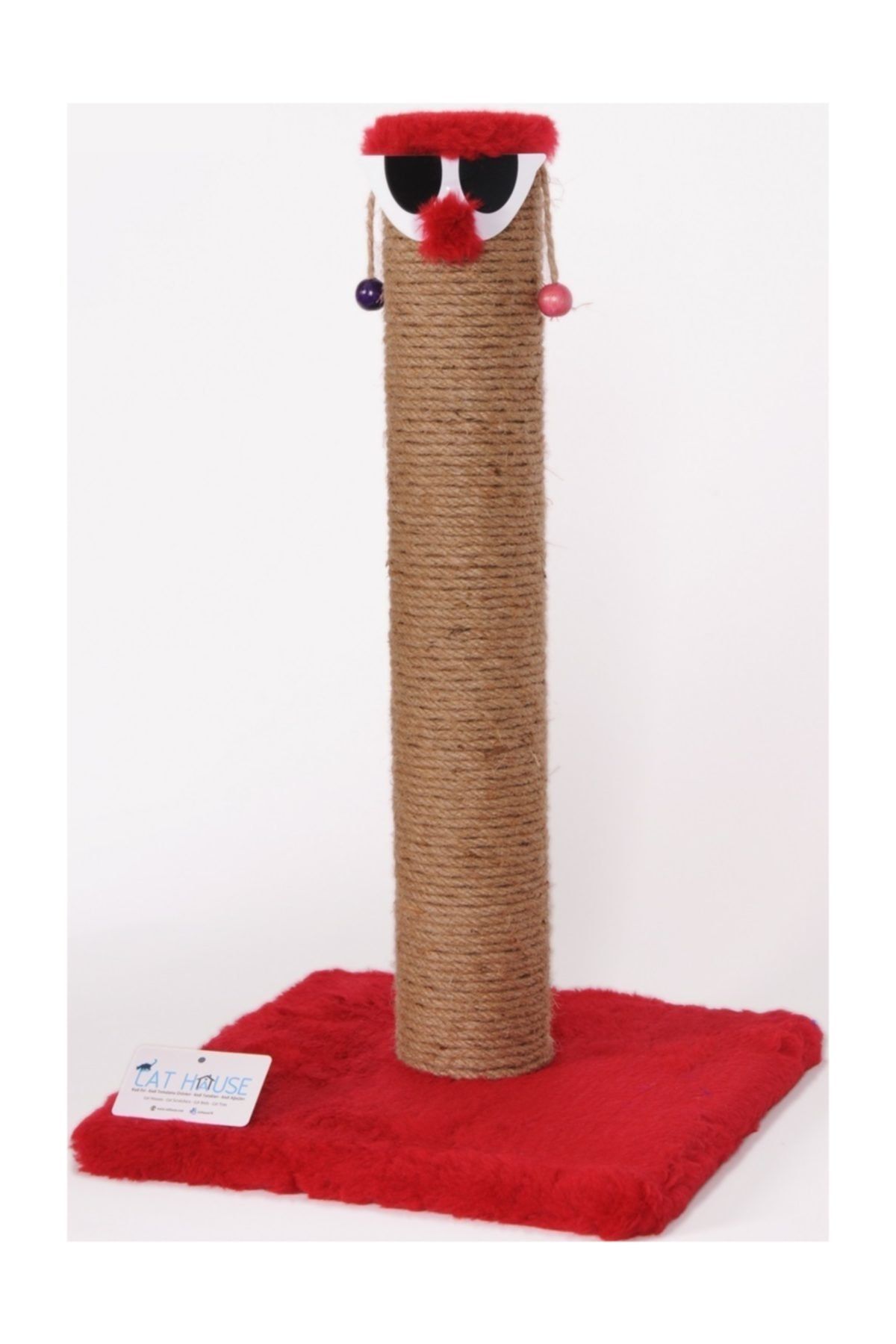 Cathause Cat Hause T05 Kalın Palyaço Kedi Tırmalama Kırmızı 60 Cm