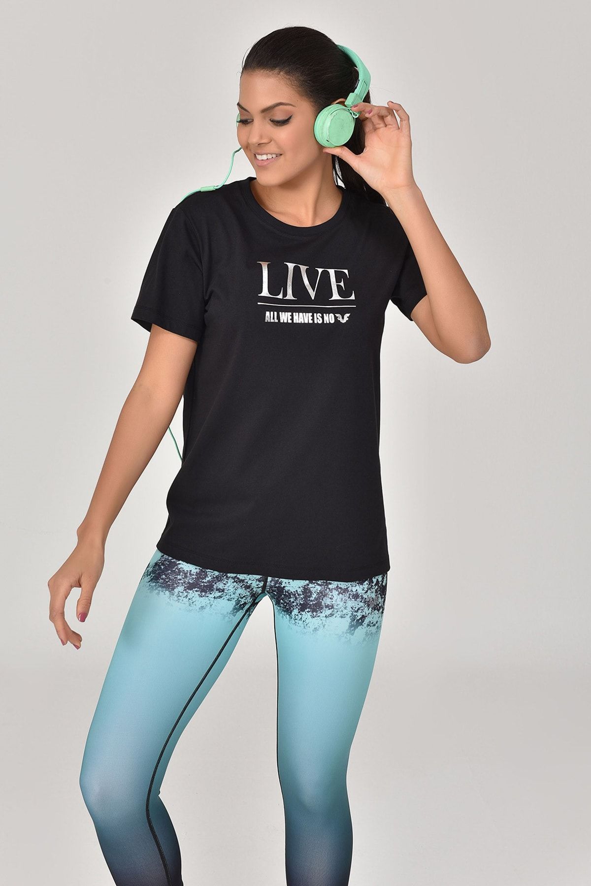 bilcee Siyah Kadın T-Shirt GS-8620