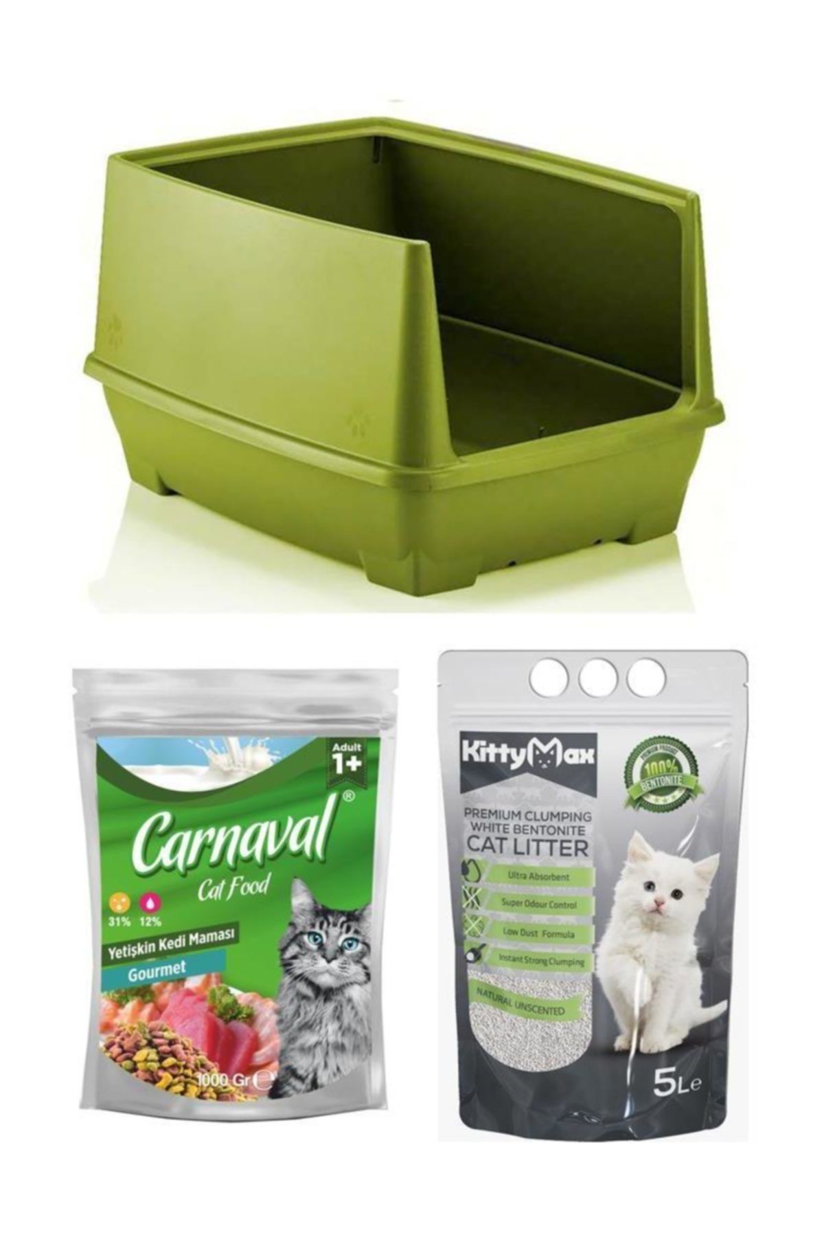 kittymax mamazade yari kapali kedi tuvaleti mama ve kum seti fiyati yorumlari trendyol
