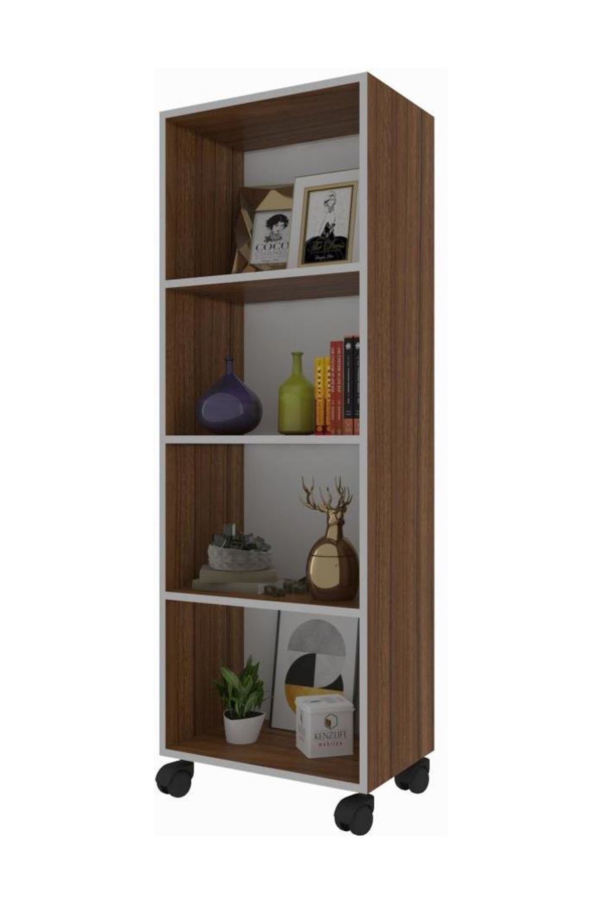Kenzlife mutfak dolabı raziye 128*030*030 cvz tekerlekli banyo evrak ofis ayakkabılık kiler