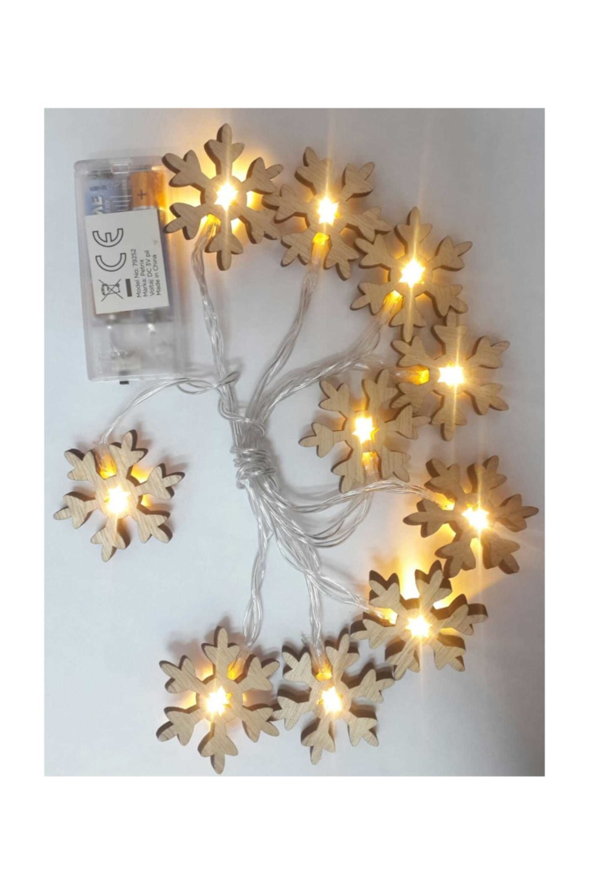 Petrix 10 Led Kar Tanesi Ahşap Işık (strıng Lıght)