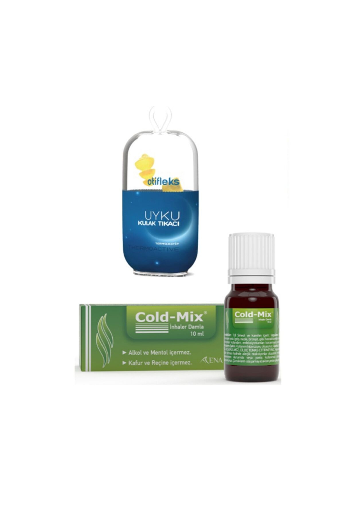 OTİFLEKS Uyku Kulak Tıkacı (medium) + Cold-mix Inhaler Rahatlatıcı Damla 10 ml
