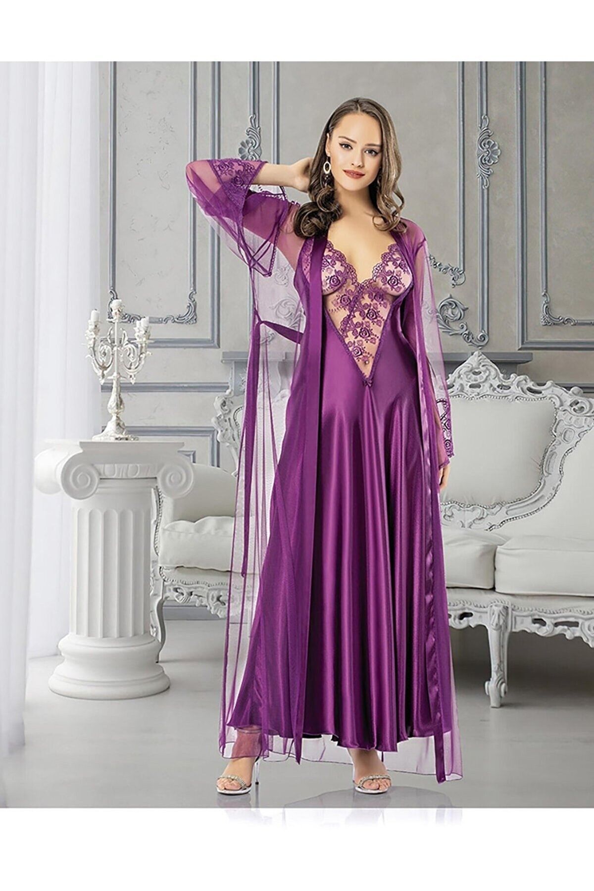 Purple nightgown sale set
