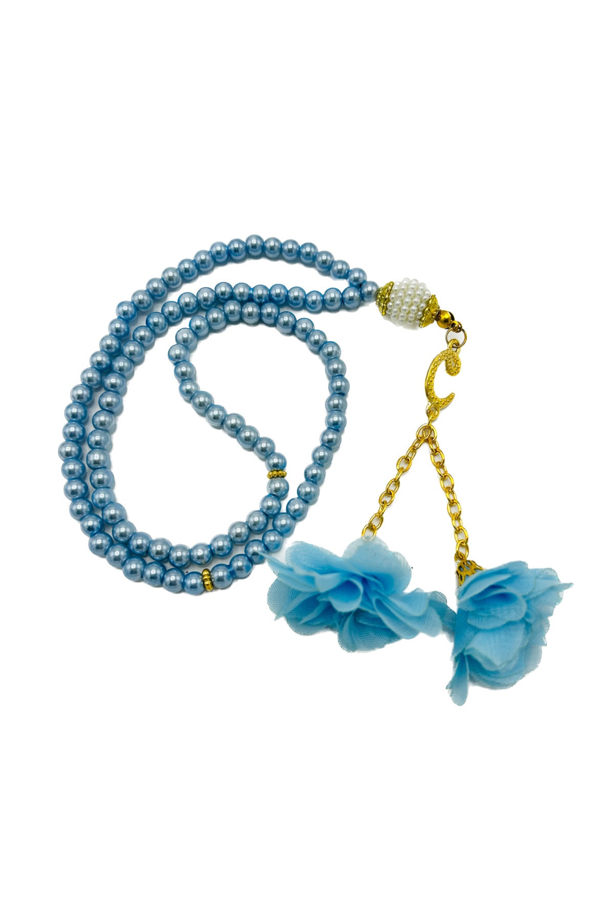 تسبیح دعای مروارید شیشه ای 99 با 10 گل رز (مولد-ختنه-حج عمره)