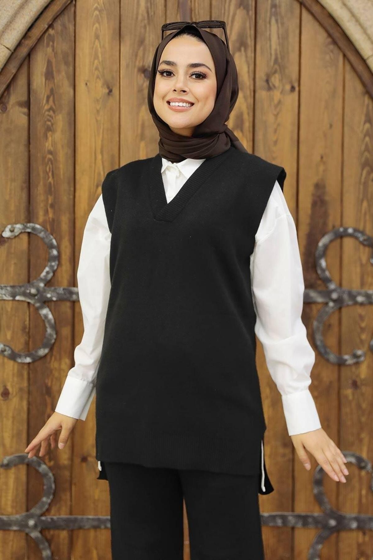 Ladies black sales sweater vest