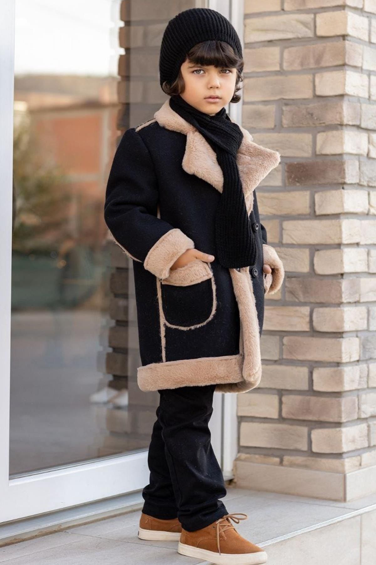 Boys shearling coat sale