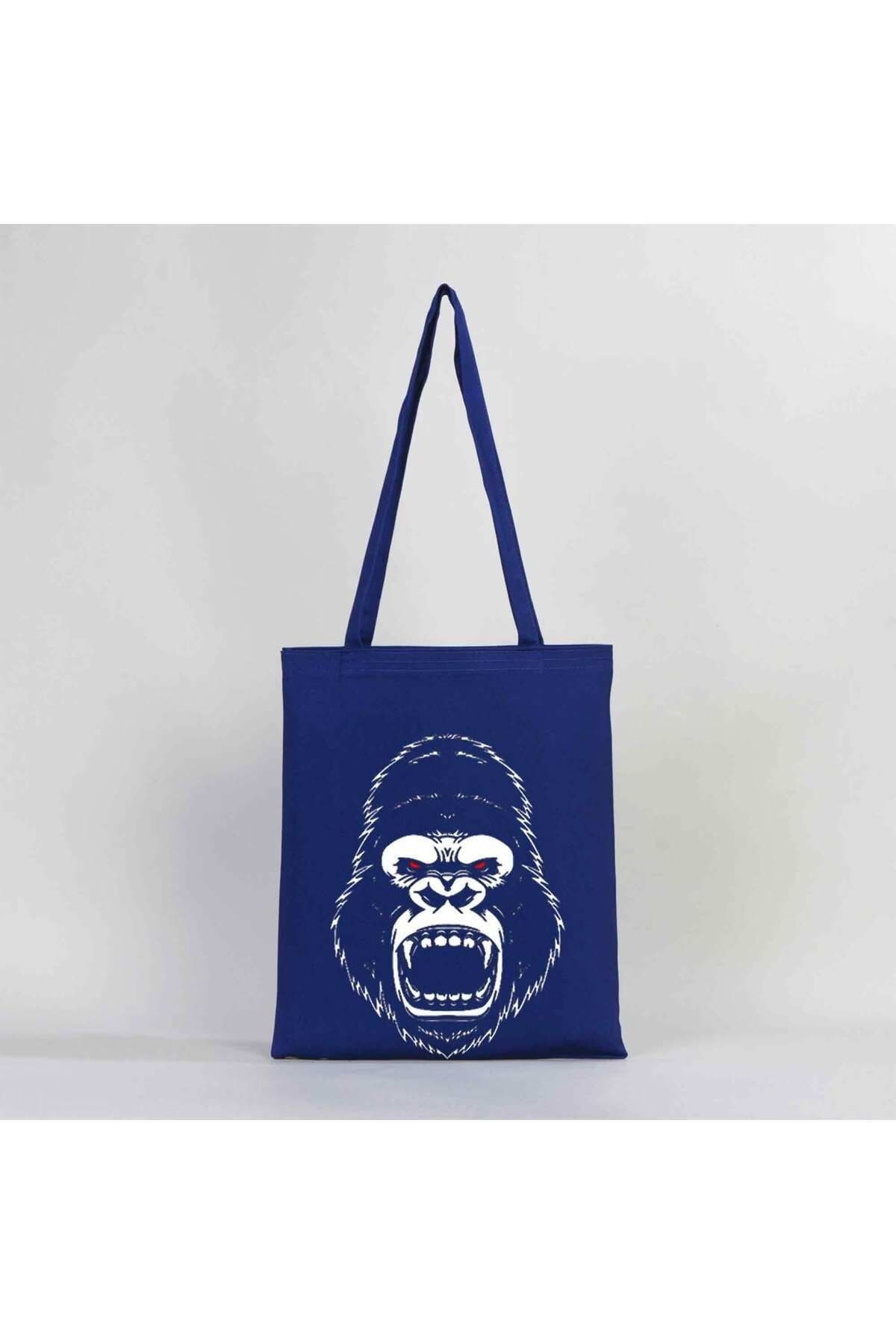 Z zepplin Gorilla Nervous Blue Gabardine Cloth Bag Trendyol