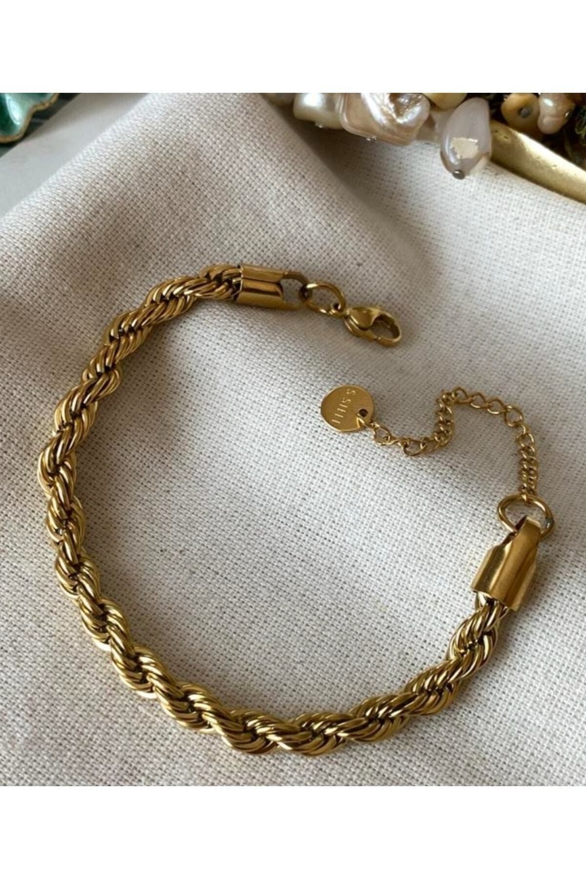 Gold twisted rope outlet bracelet