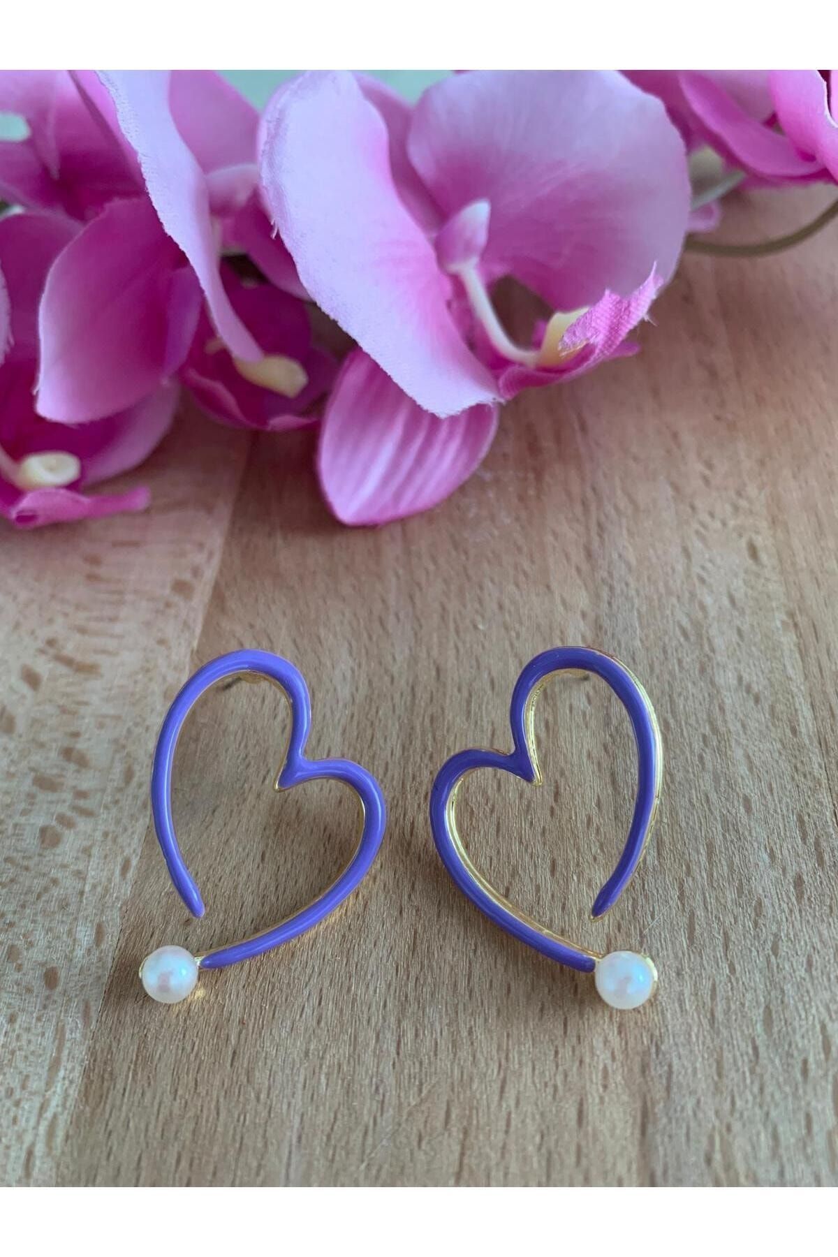 Heart cheap pearl earrings