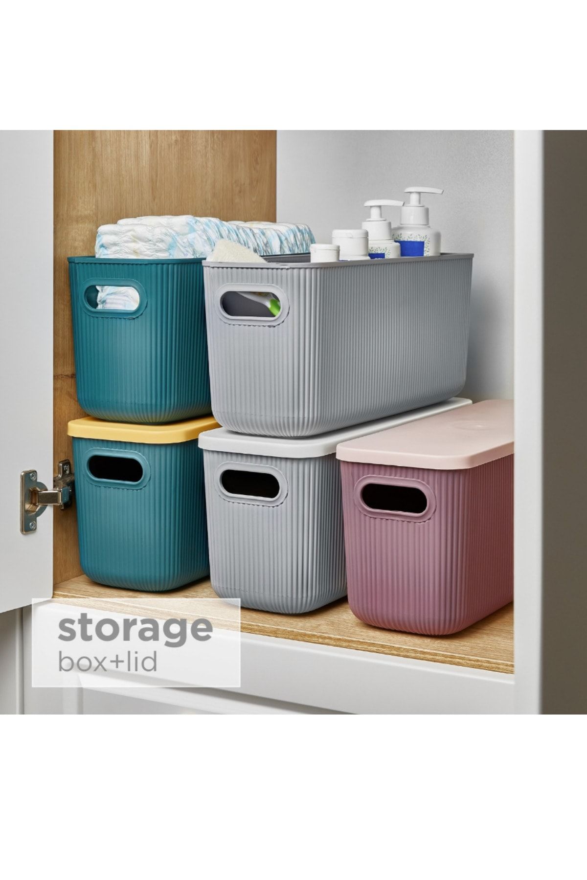 L GROUND SCANDINAVIAN 3 PIECES 6.6 LT LONG DECORATIVE STORAGE BOX