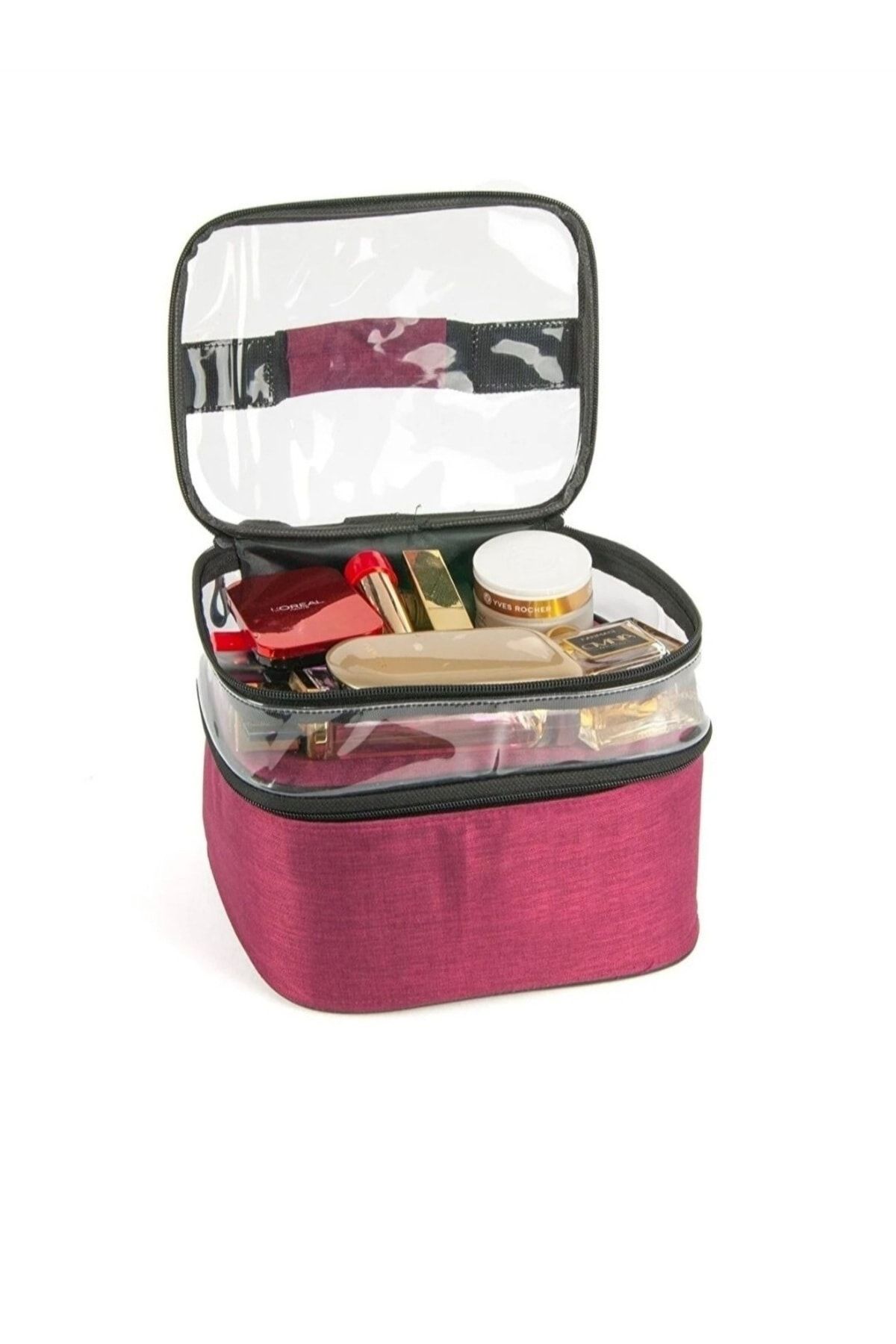 Makeup bag two best sale compartments