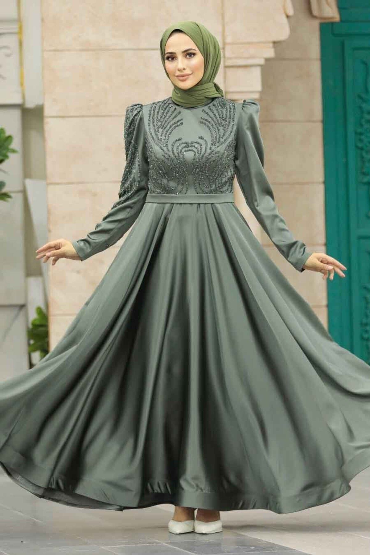 Khaki evening dress sale