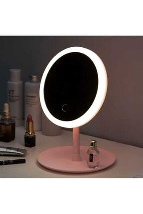 Beyaz Dokunmatik Led Işıklı Usb Li Yuvarlak Masa Üstü Makyaj Aynası Image 0