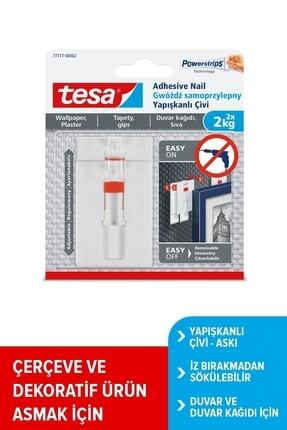 İz bırakmadan Sökülebilir Yapışkanlı Askı - Çivi, Duvar ve Duvar Kağıdı için, 2 kg x 2 adet Image 0