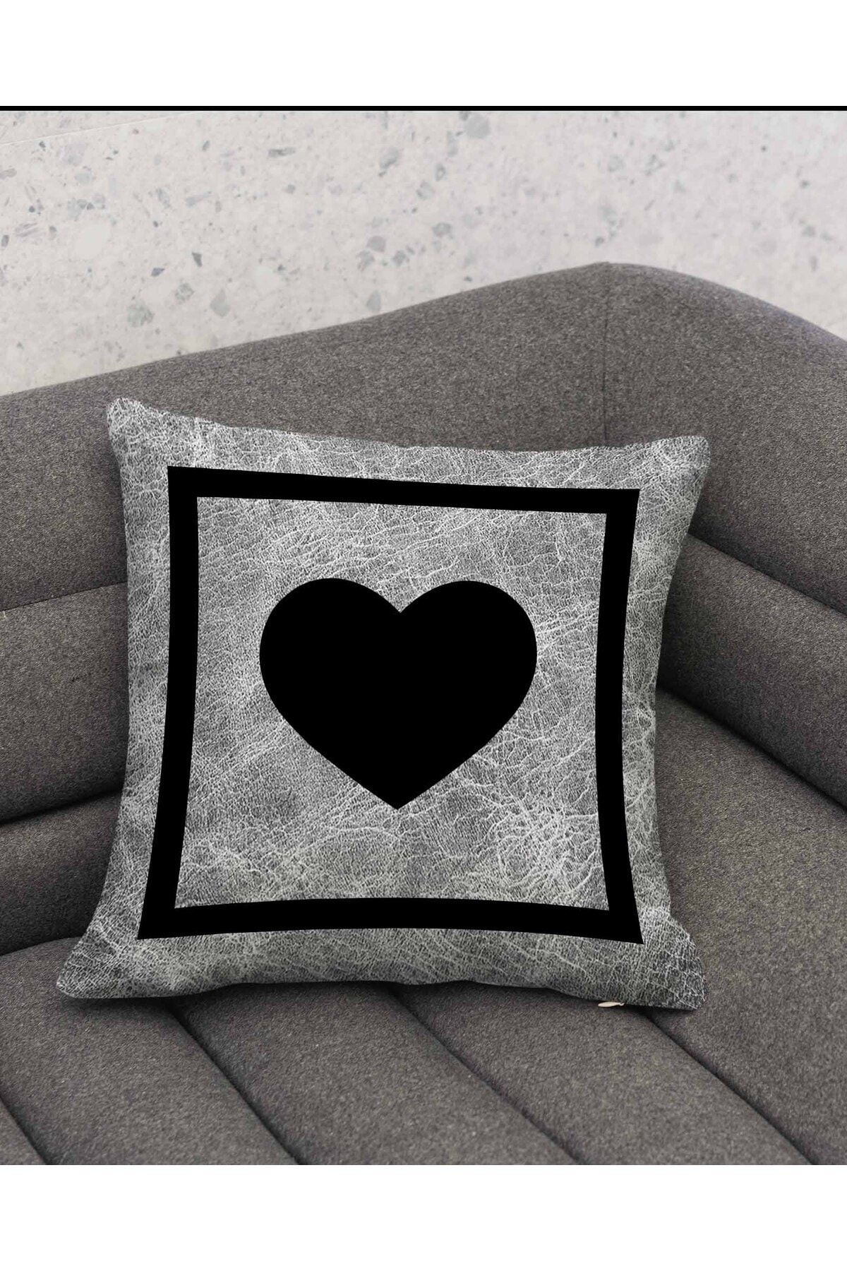 Black heart deals shaped pillow