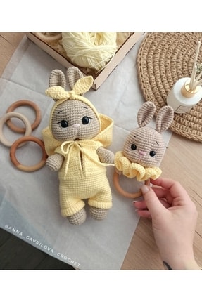 Amigurumi Sevimli Tavşan 2'Li Set Image 0
