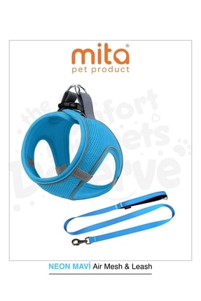 Air Mesh 2'li Bundle Set Kedi Köpek Göğüs Tasması + Köpek Gezdirme Tasması/Kayışı Image 0