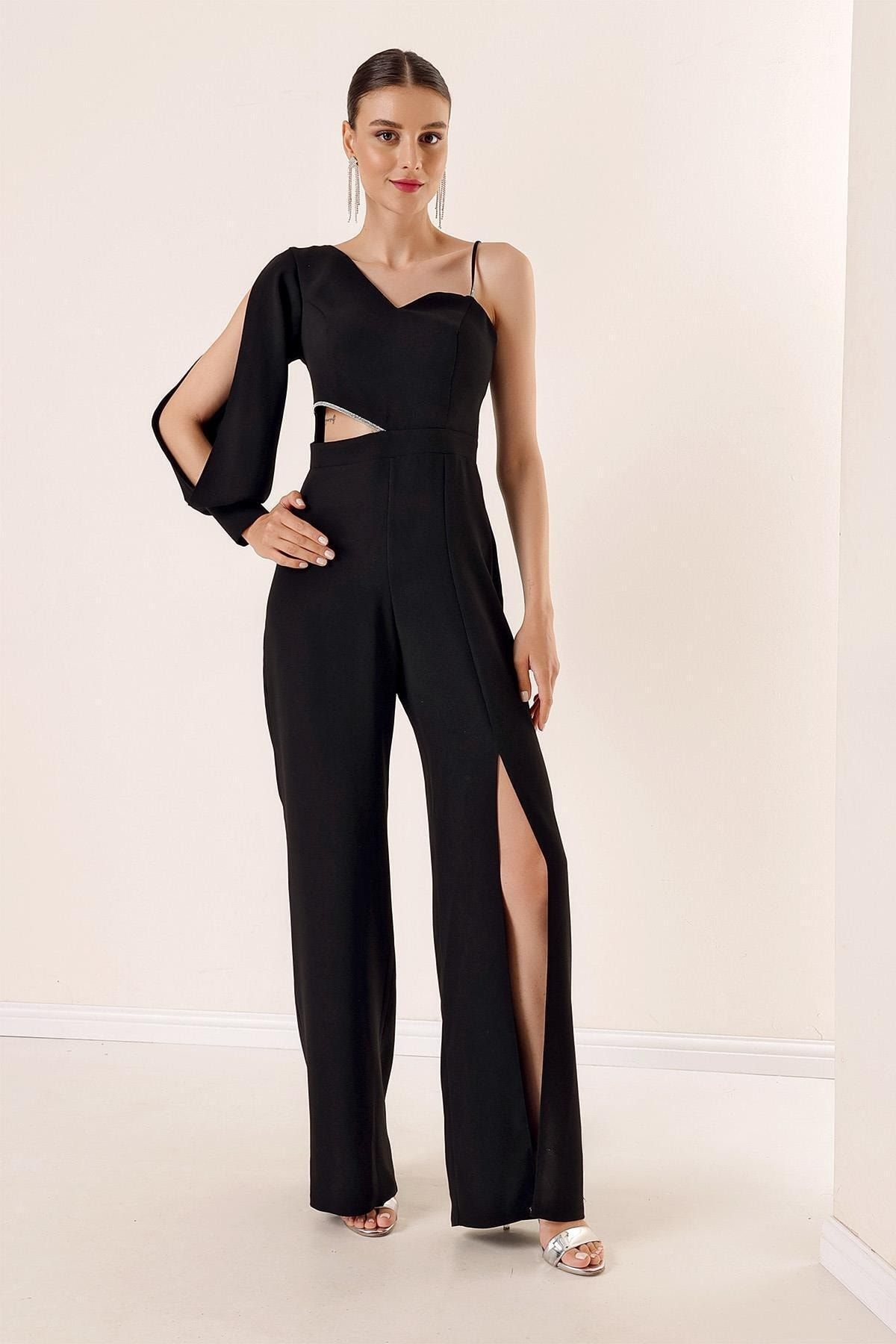 Black low shop cut jumpsuit