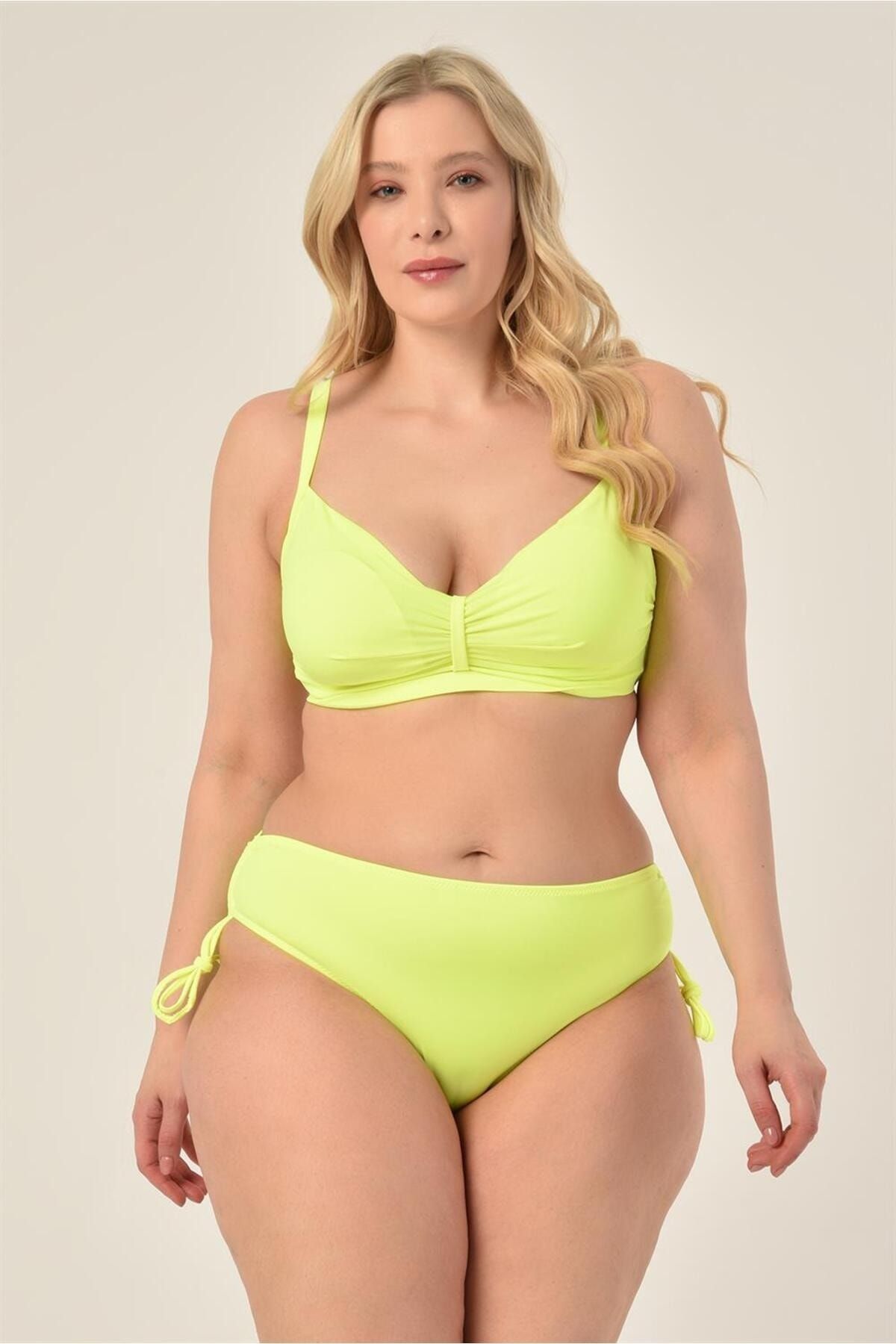 Neon green swimsuit plus size on sale
