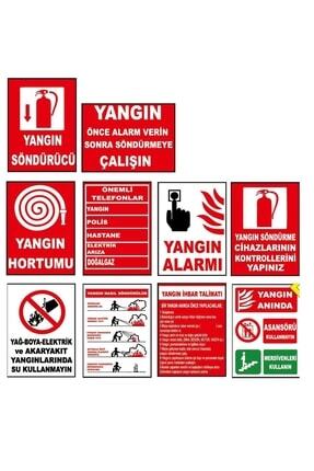 Atölye Fabrika Inşaat Işyeri Iş Güvenliği Yangın Uyarı Levhası -10 Adet Pvc Levha Image 0