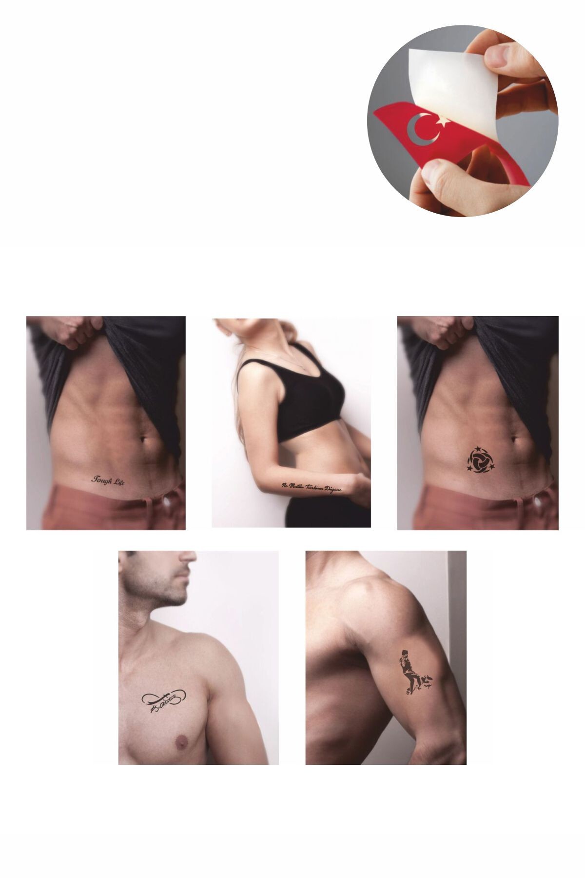 ONE SPRAY TATTOO Ne Mutlu Türküm Diyene Atatürk Geçici Dövme Seti Dark Sprey Ve 5 Desen