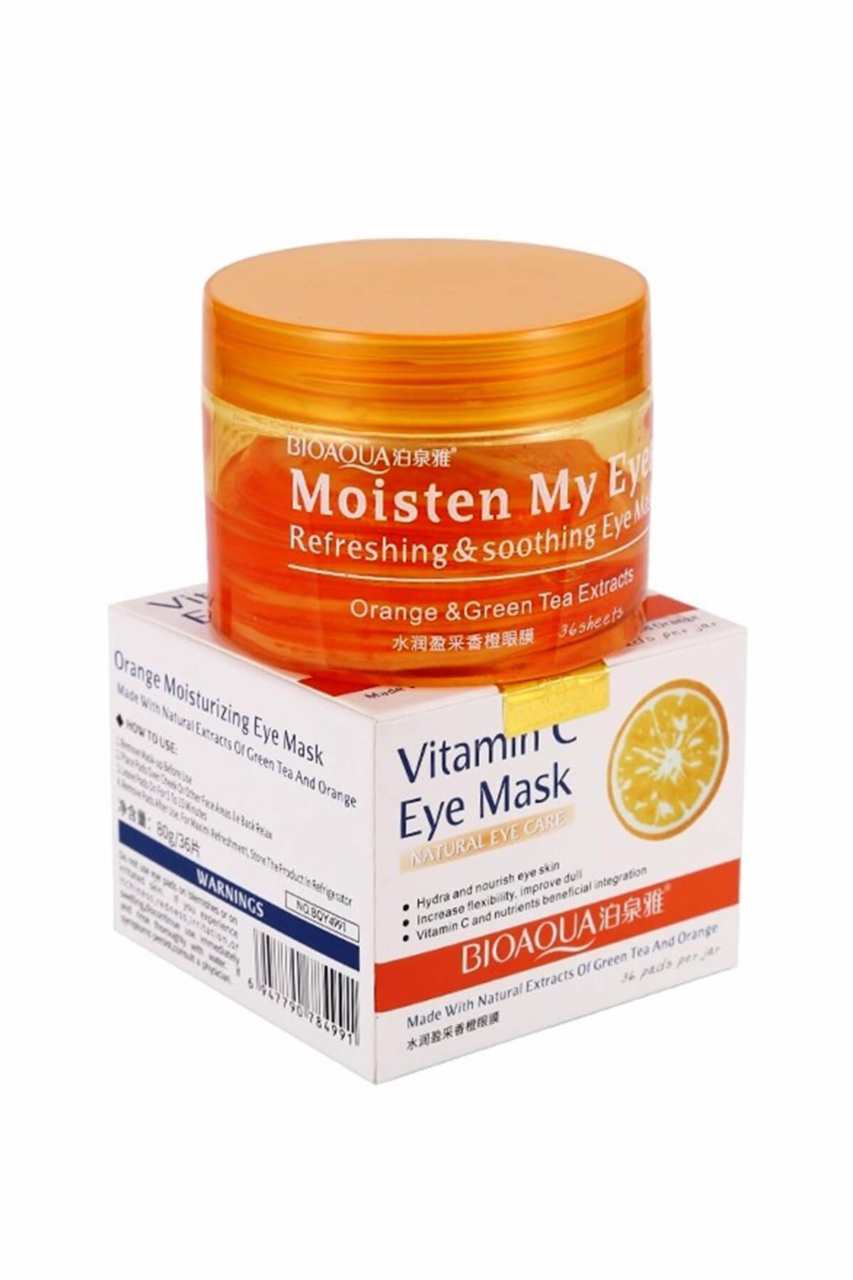 Bioaqua Vitamin-C Portakallı Nemlendirici Göz Bakım ve Enerji Maskeleri 80 gr - 36 adet