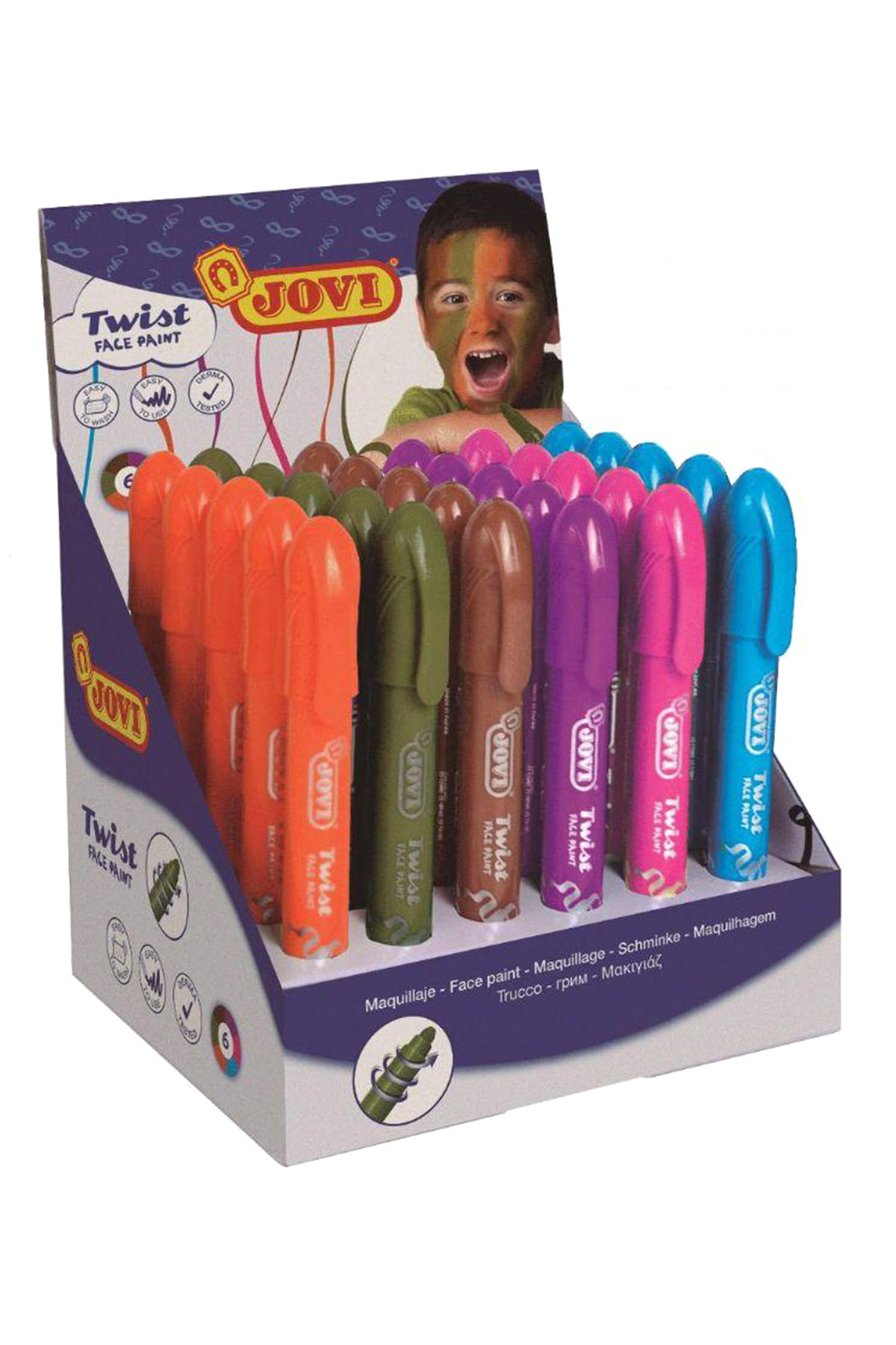 Jovi Twist Stick 30 Adet Yüz Boyama Kalemi (6 Pastel Renk) /