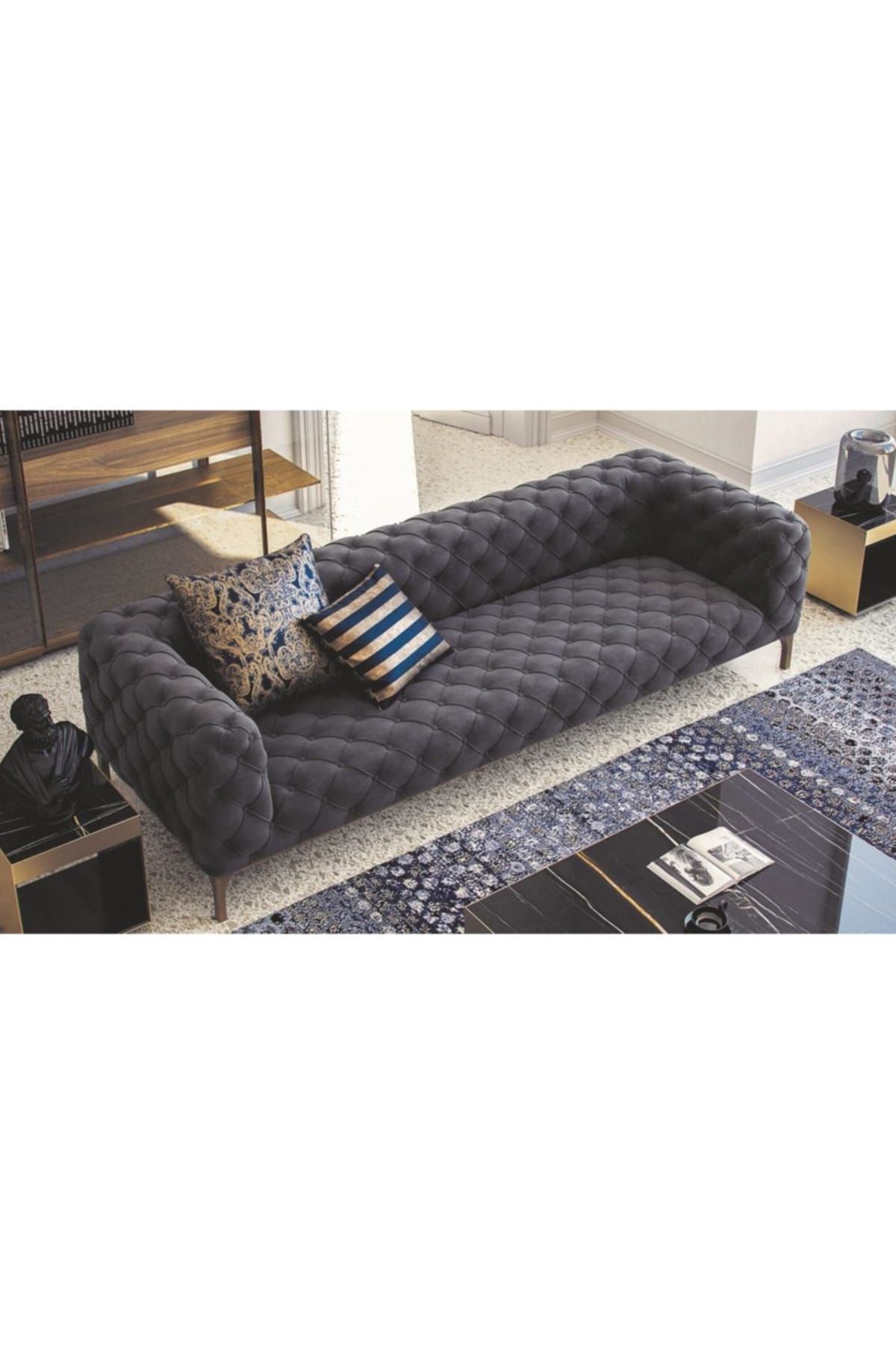 Vivense Fashion Üçlü Koltuk Gri
