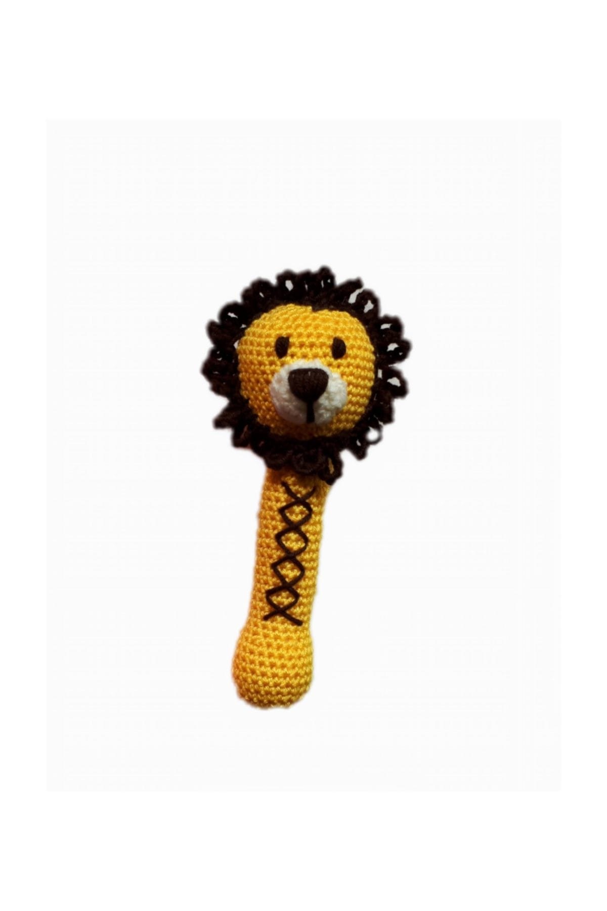 Damla Oyuncak Aslan Çıngırak(Amigurmi)Örgü Oyuncak Sarı /
