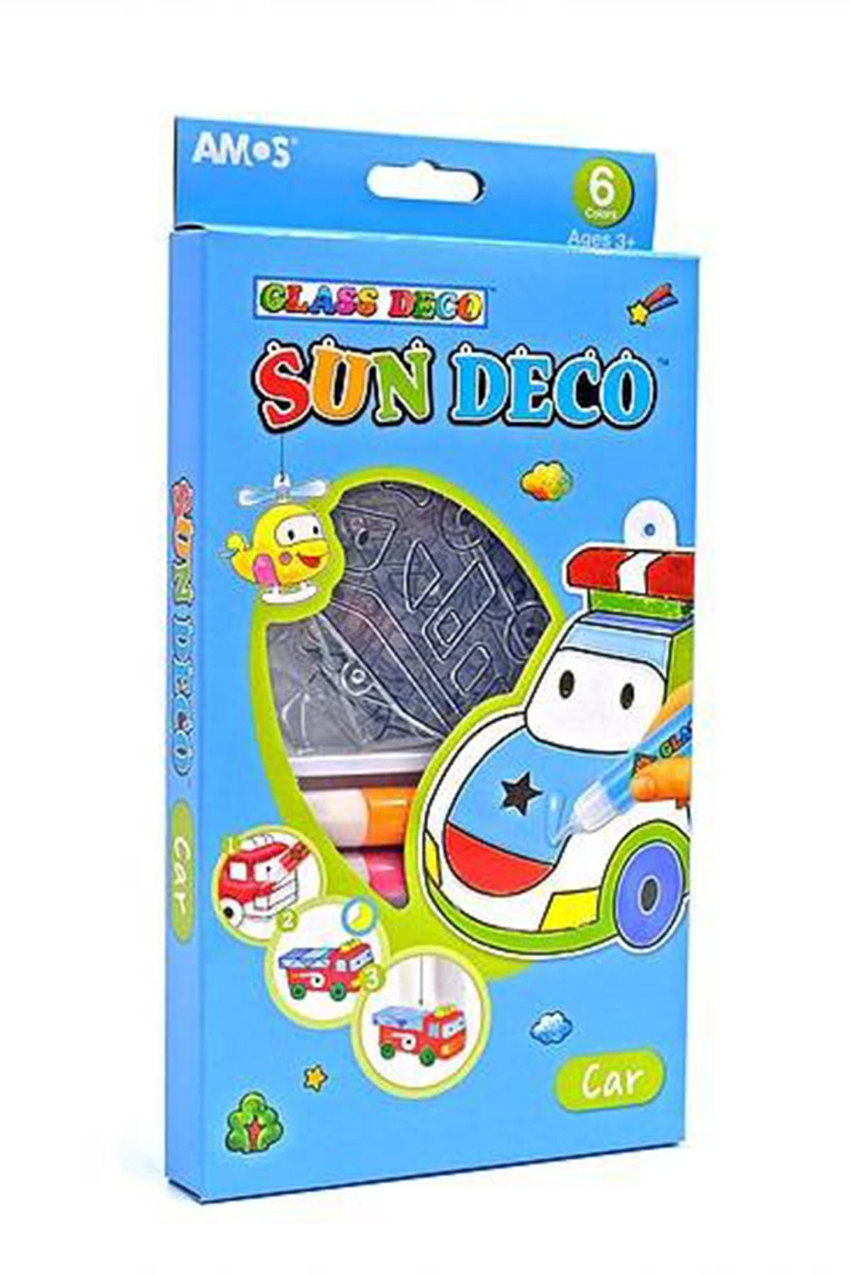 Amos Sun Deco Car Cam Boyası 6 Renk x 10.5 ml + 6 Pleksi