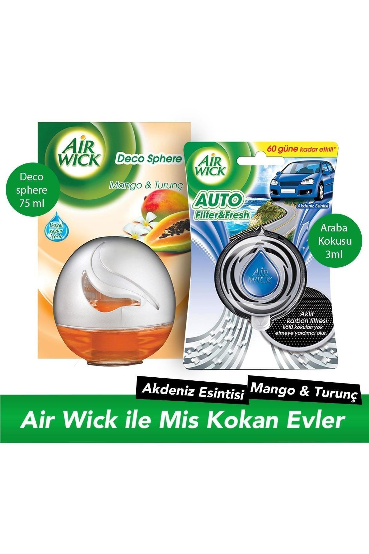 air wick air wick araba kokusu filter fresh akdeniz esintisi decosphere mango fiyati yorumlari trendyol