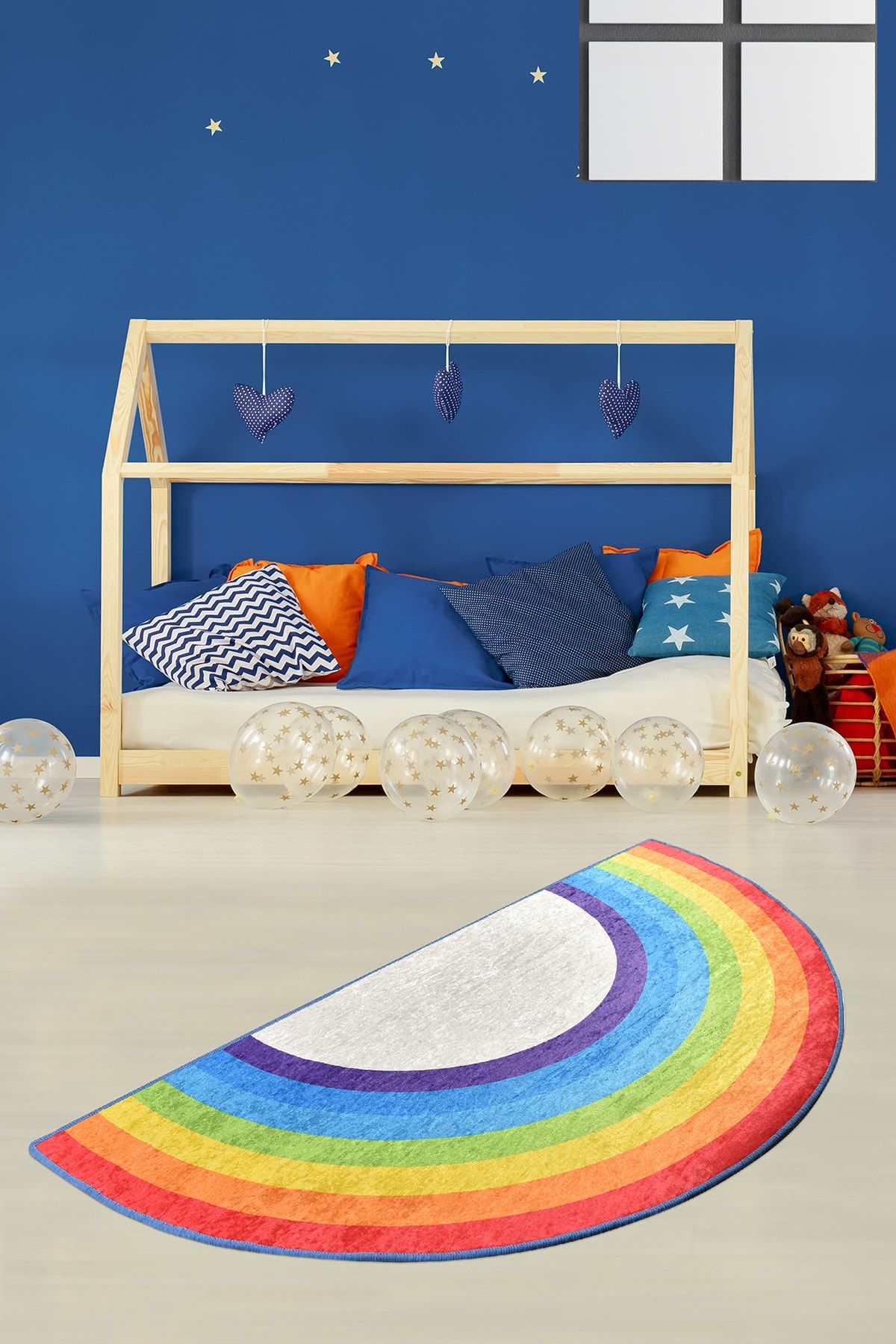 Chilai Home Raınbow 85x160 Cm Çocuk Ve Bebek Halısı Yıkanabilir ,kaymaz Taban Leke Tutmaz
