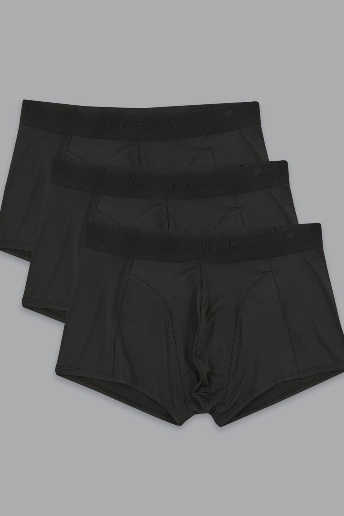 Marks & Spencer Erkek Siyah 3'lü Microskin Hipster Seti T14006084A