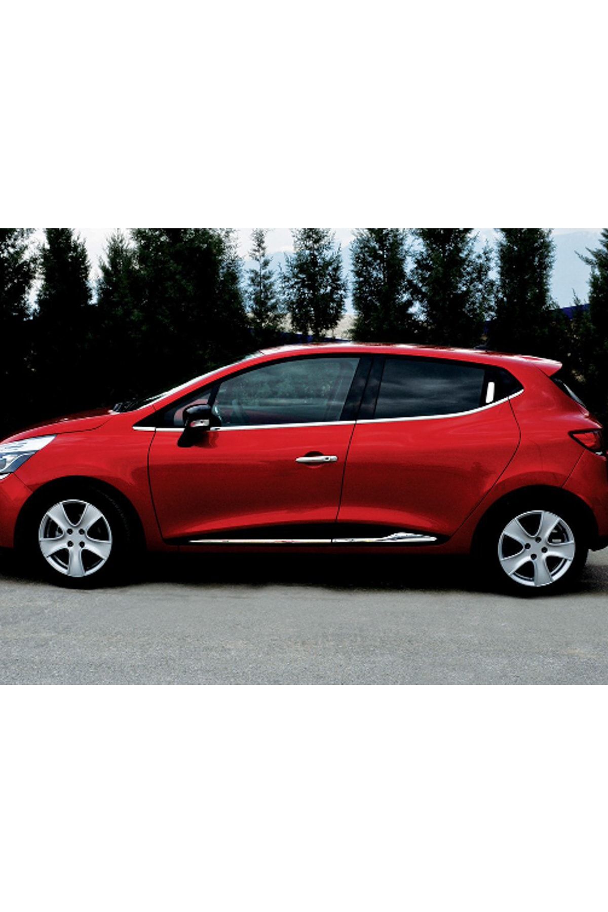 Omsa Renault Clio 4 Krom Yan Kapı Çıtası 4 Prç. P.Çelik (Formlu) 2012 ve Sonrası