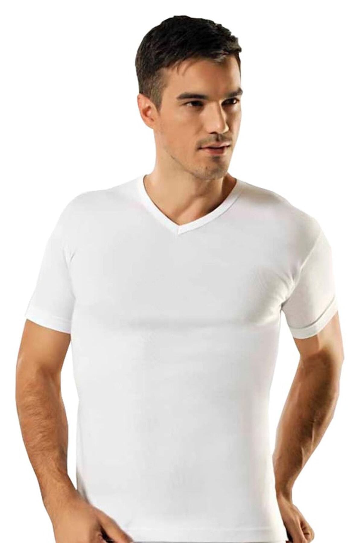 Namaldı Erkek Beyaz Ribana V Yaka Fanila 3'Lü Paket