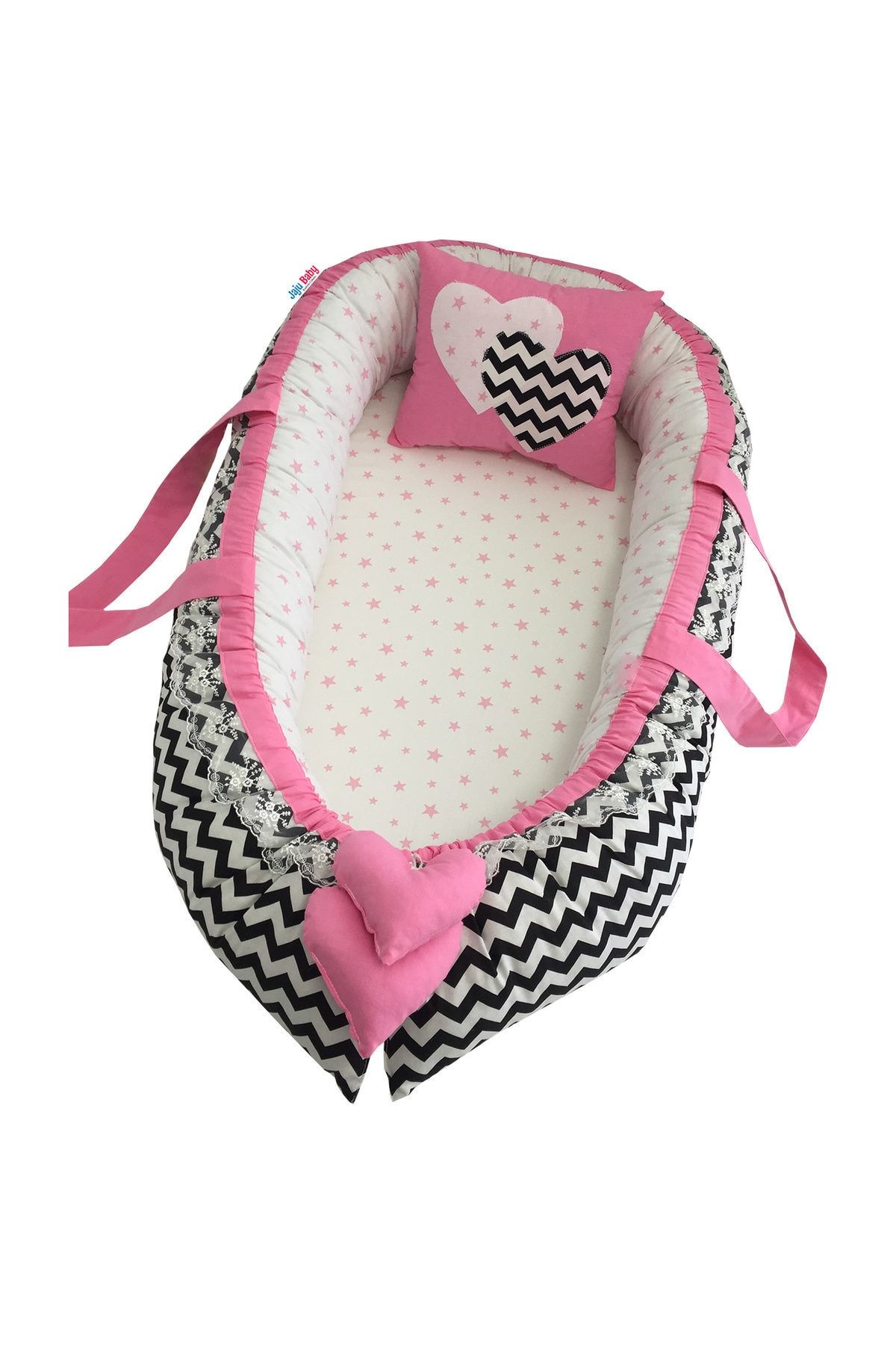 Jaju Baby Siyah Zikzaklı Lüx Ortopedik Baby Nest