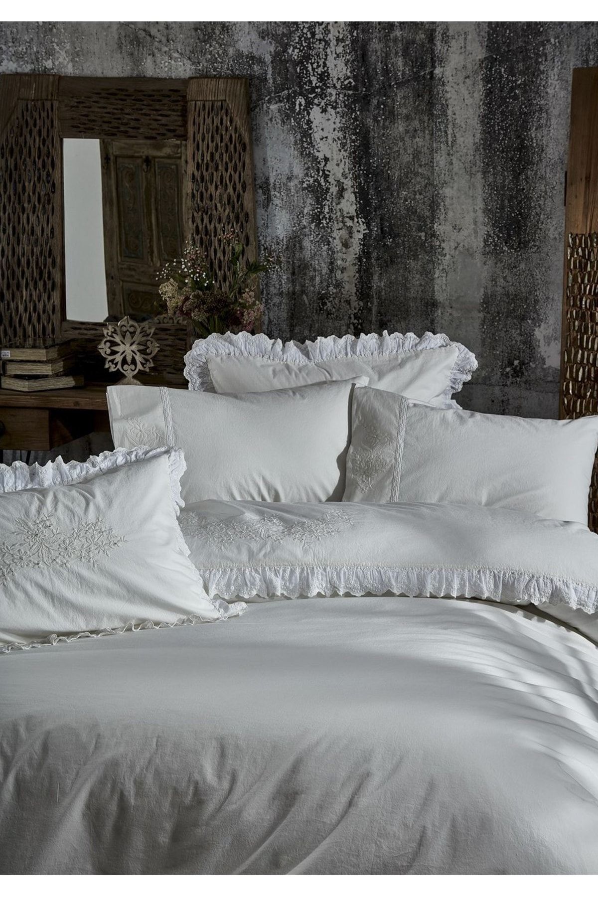 Ecocotton Organik Pamuk Ekstra Geniş Nevresim Takımı - Elsa Krem